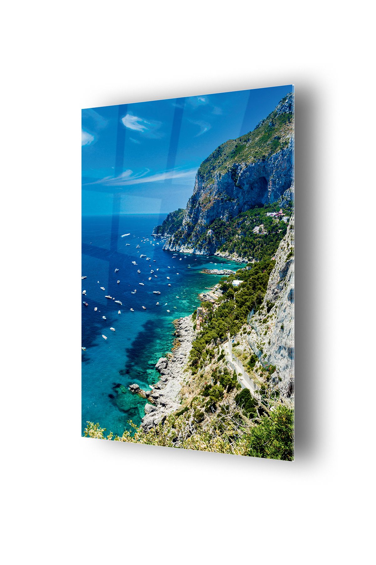 no77decor Deniz Manzarası Temalı Cam Tablo