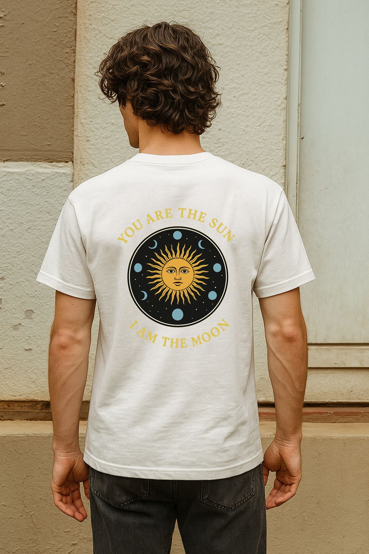 BLUGRIN Unisex Baskılı T-Shirt | Beyaz