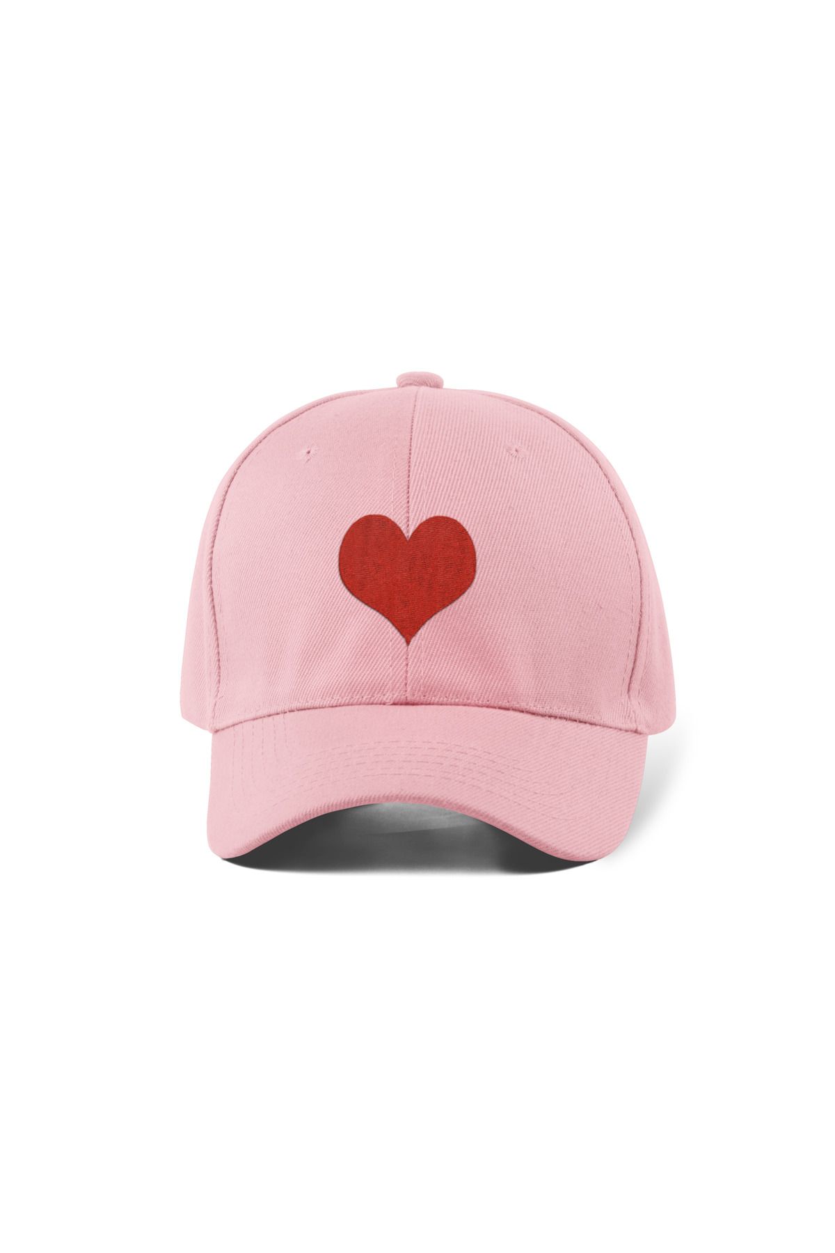 QUATEX Kalp Nakışlı Pembe Spor Şapka Unisex Arkası Cırtlı Ayarlanabilir A Kalite Üründür