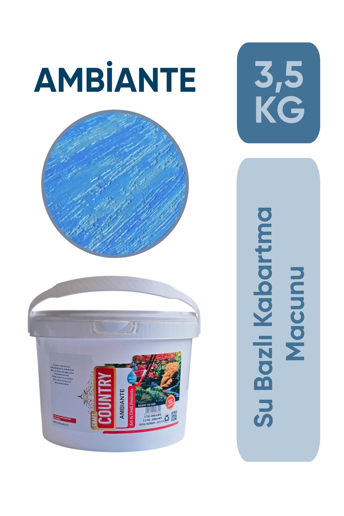 Craft Country Ambiante Su Bazlı Kabartma Macunu 3,5KG