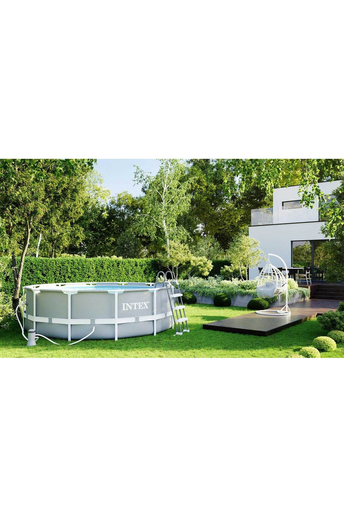 SERSIMO-Piscina cadru metalic Intex Prism Frame, 366x99cm, 9.000 litri, cu pompa de filtrare si scara 3