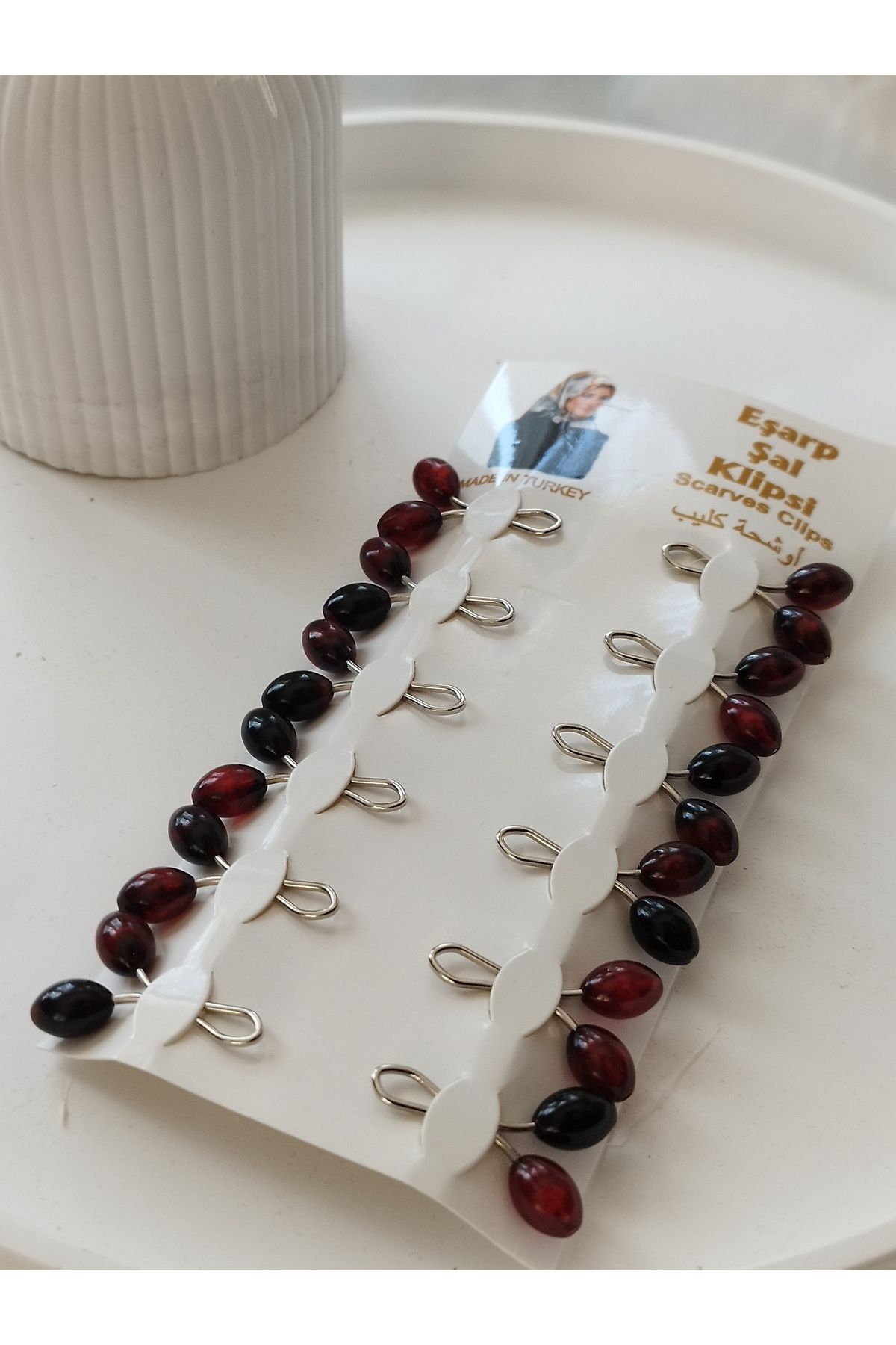 LADYBİRDAKSESUAR Eşarp Sal türban Klipsi Yuvarlak