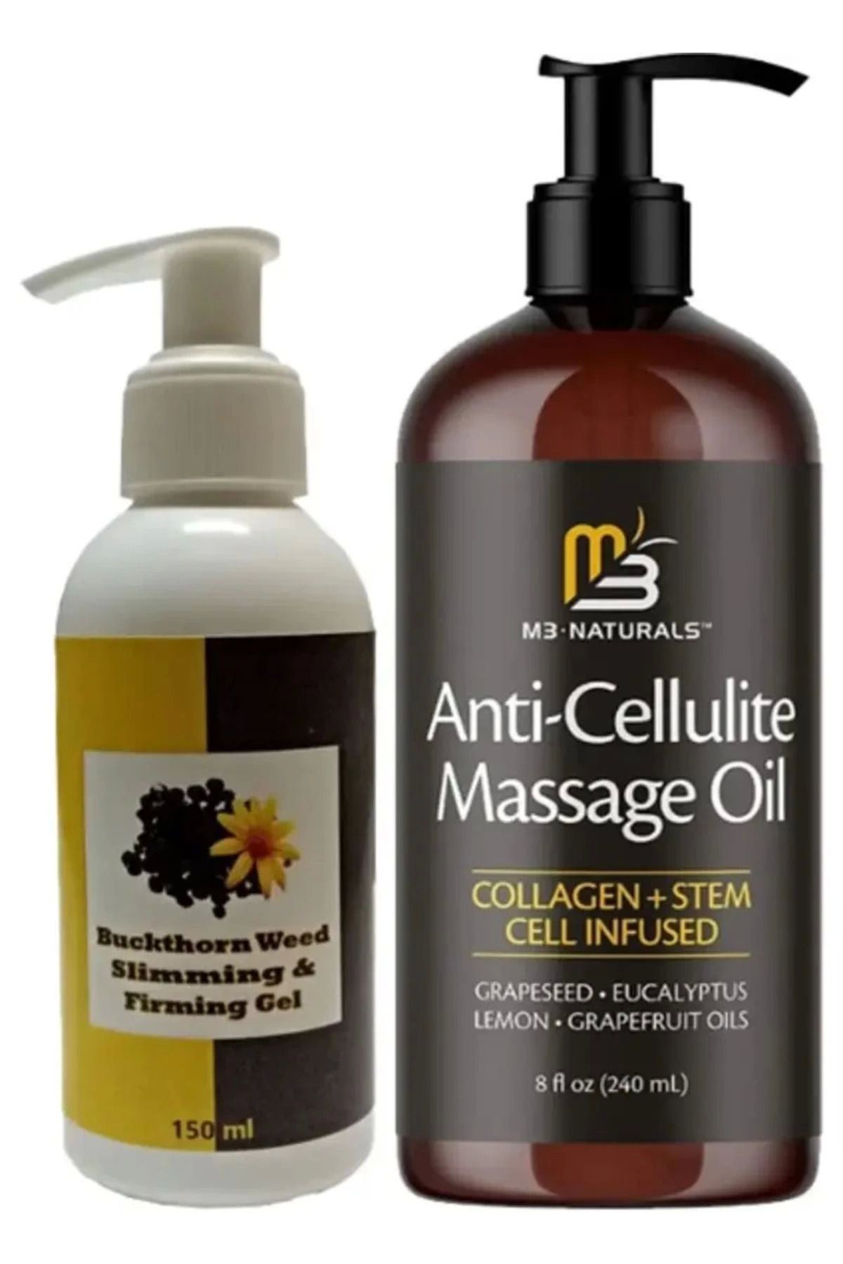Modafiks M3 Naturals Masaj Yağı Anti-Cellulite Massage Oil 240 ml + Buckthorn Antiyağ Masaj Kremi 150 ml