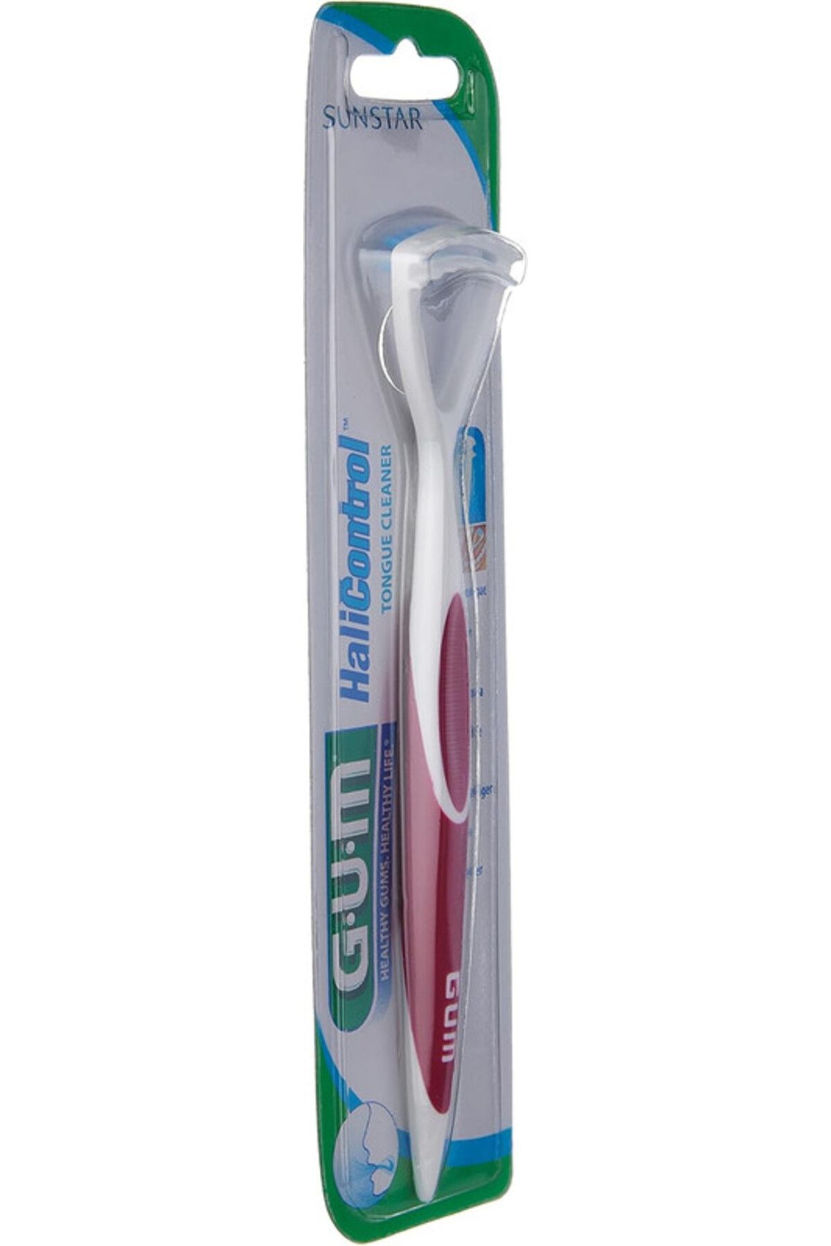 GUM-Hali Control Tounge Cleaner-2-in-1 brush and scraper removes the Surface Bacteria-Assorted Color 4