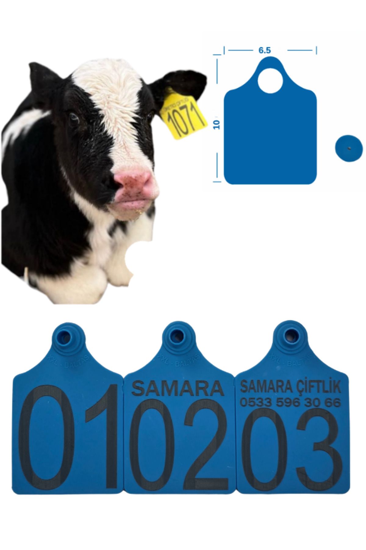 SAMARA ÇİFTLİK EKİPMANLARI Büyükboy 200 Adet Mavi XL Büyükboy hayvan küpesi+Pens Ucu Hediye