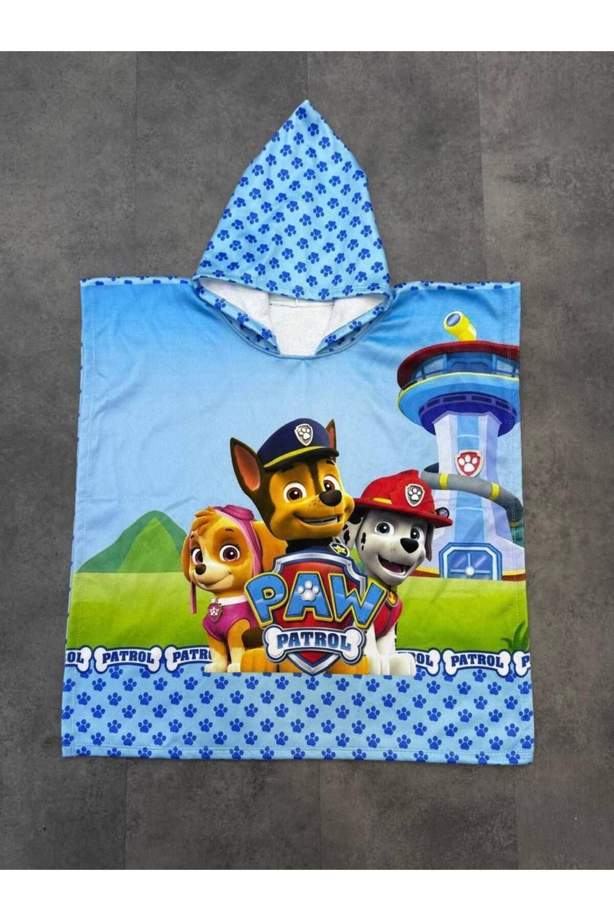 MİNİ İNOWESTA KİDS Erkek çocuk Paw Patrol Desenli plaj panço havlu
