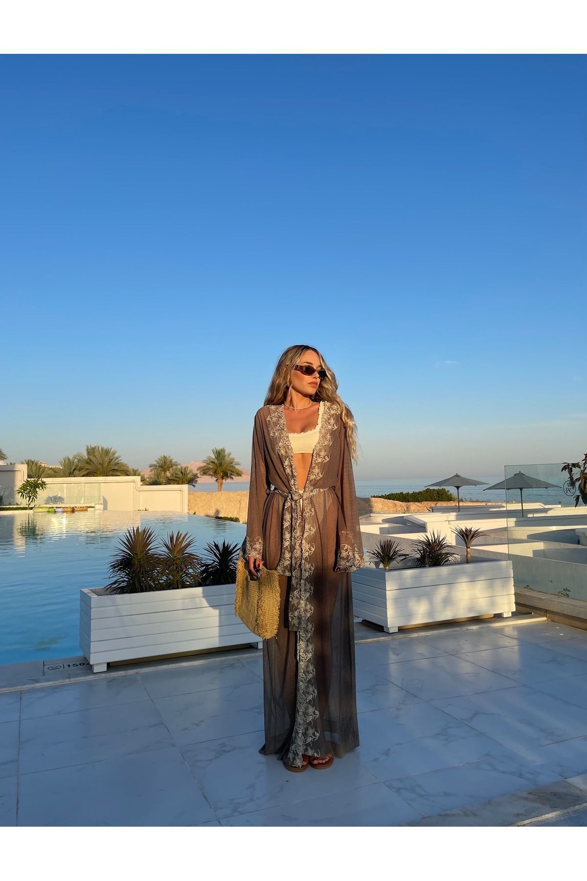 Valle Fashion Sahara Whisper Uzun Kuşaklı Kimono
