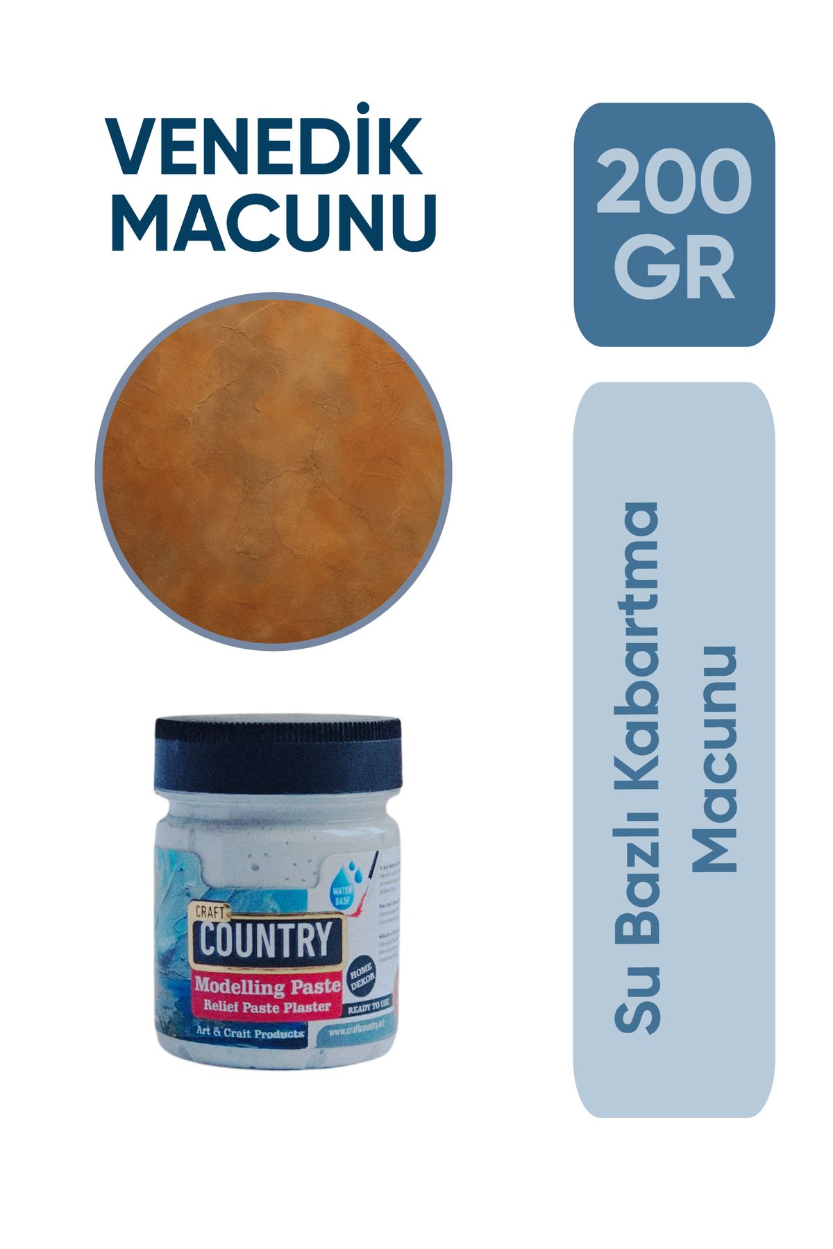 Craft Country Venedik Su Bazlı Kabartma Macunu 200GR