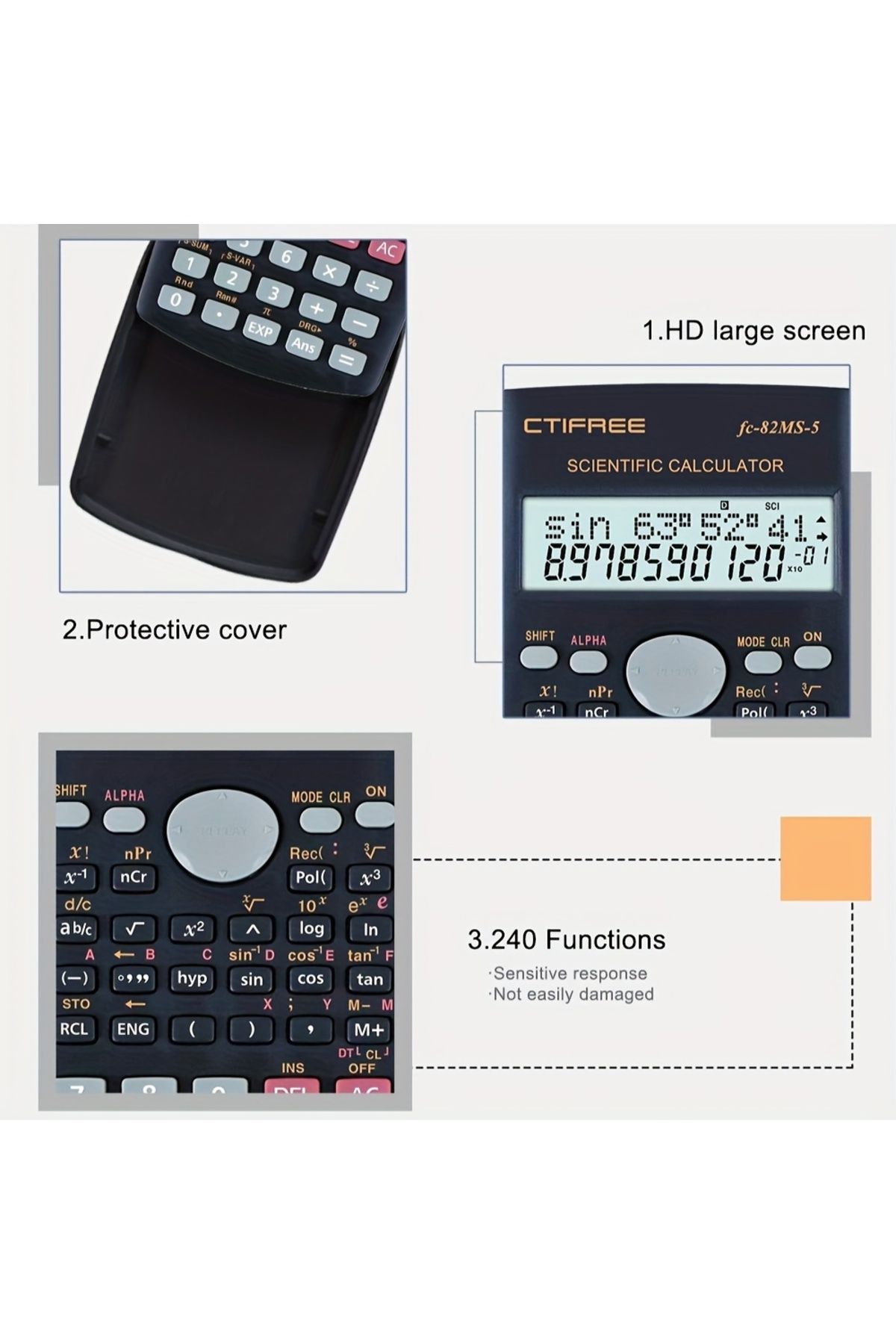Choice-FC-82MS-5 Scientific Calculator - Exam-Ready, Multifunctional, Large Display - Portable & Durable fo 6