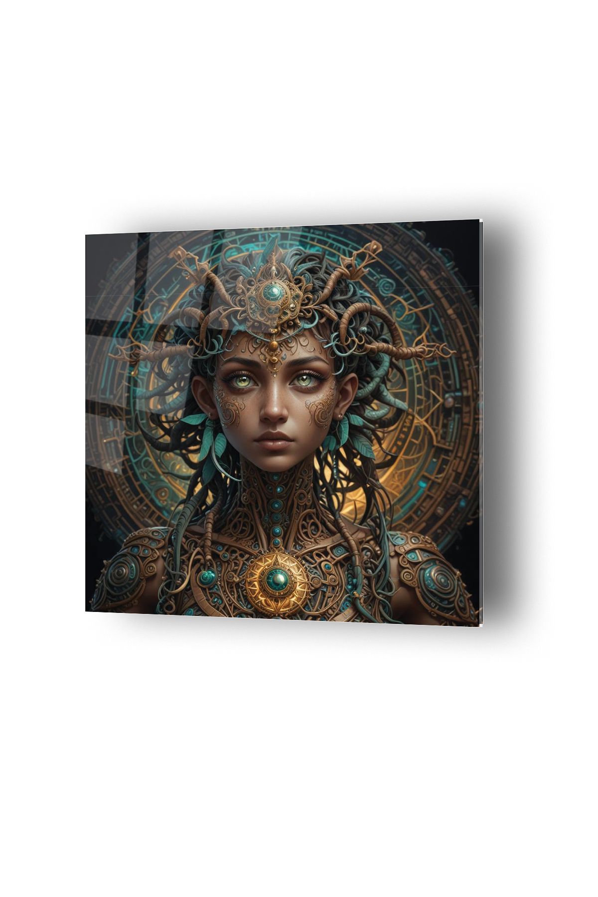 no77decor Medusa Temalı Cam Tablo