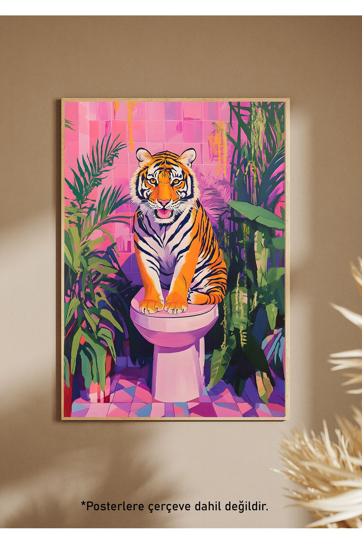 One Little Happiness TIGER Poster Estetik Duvar Posteri , Çerçevesiz Poster
