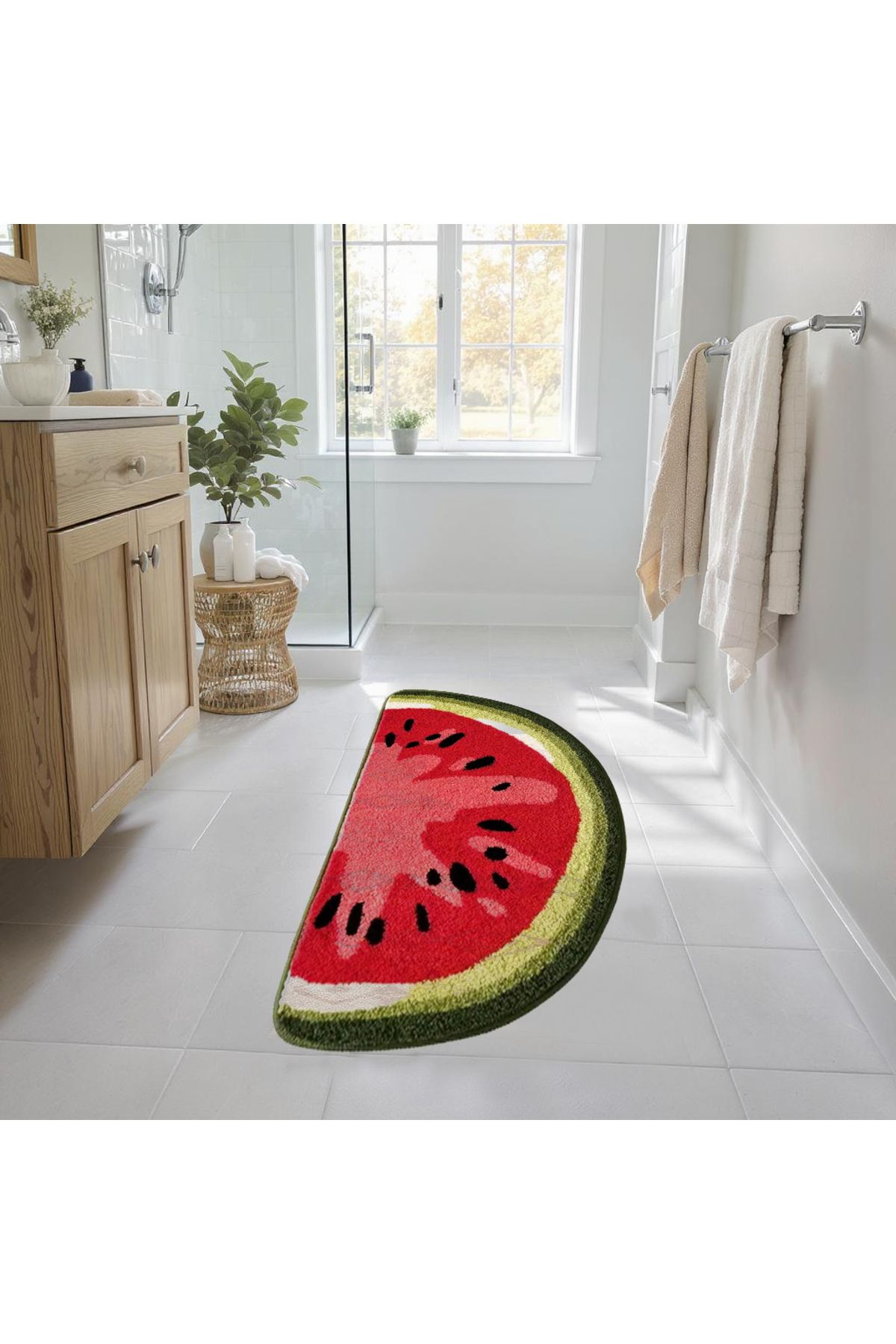 Rugs Modern Halı Kuzey Koleksiyonu Punch Görünümlü Karpuz Dilimi Desenli Dokuma Taban Modern Dekoratif Halı Kuzey64