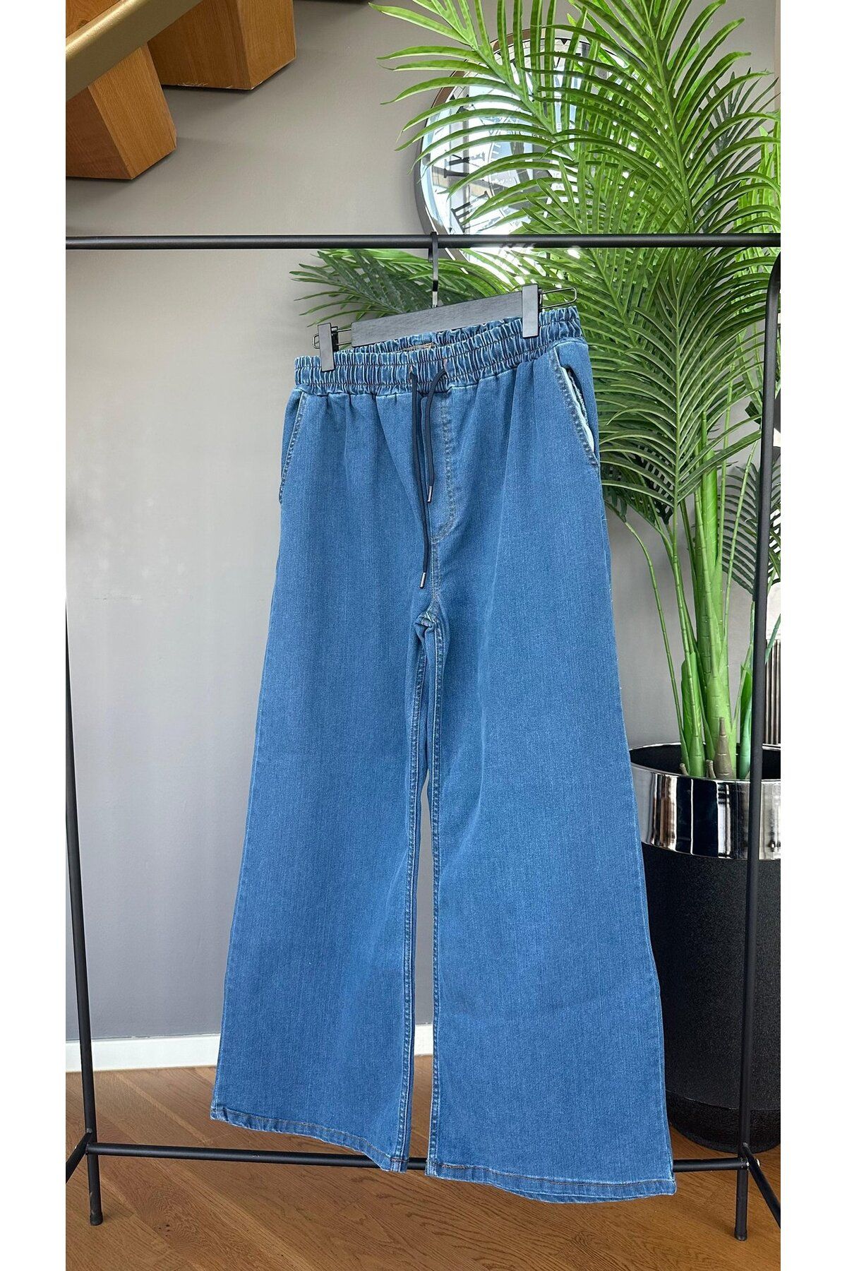 Vio Moda Büyük Beden Büyük Beden Palazzo Kot Pantolon