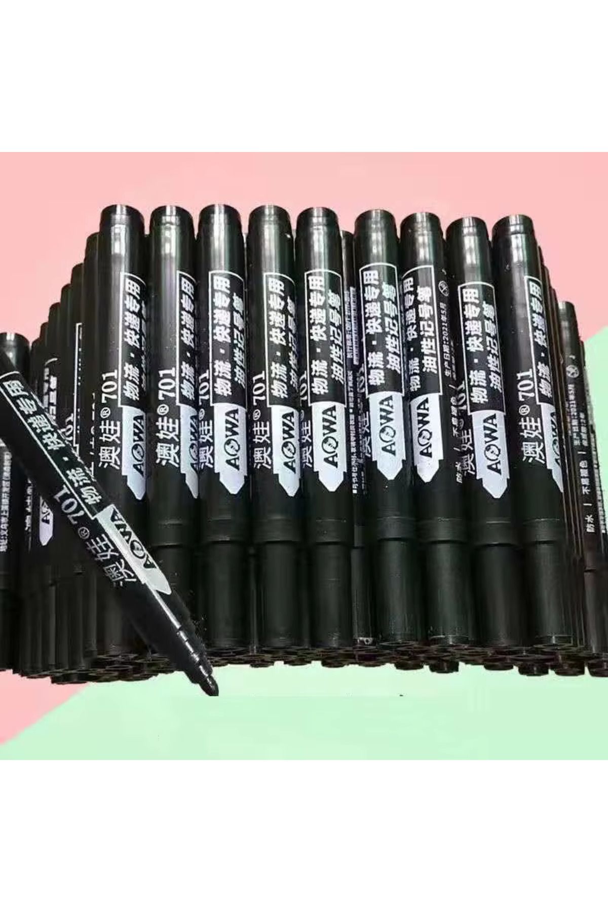 Choice-10 black A set of 10 large-tip black ink marker pens for non-erasable marking and notation 5