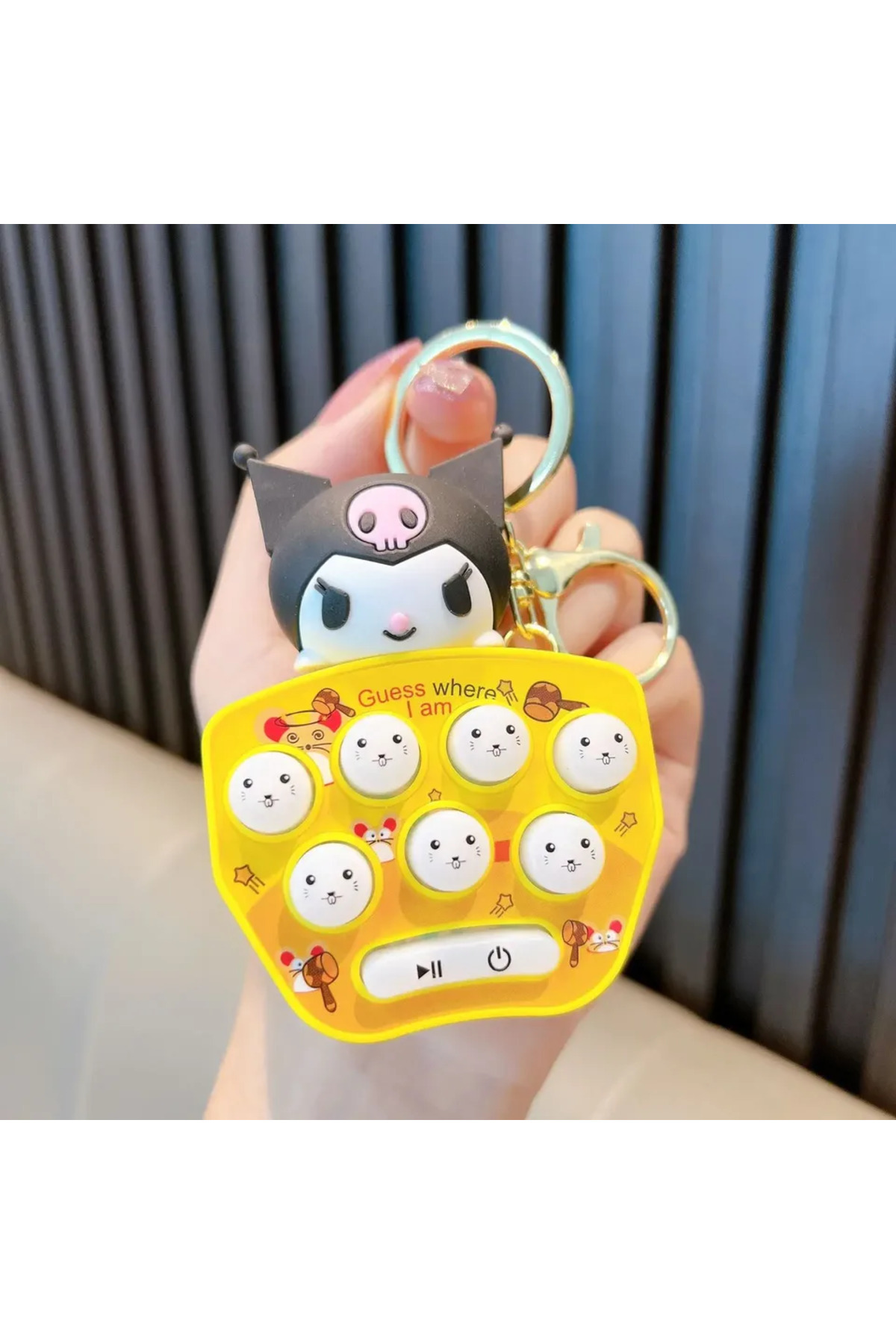 Miniso-5 وحدة تحكم ألعاب Sanrio Hello Kitty صغيرة محمولة باليد Whack-a-mole وحدة تحكم ألعاب صغيرة مضغوطة للأطفال. 1