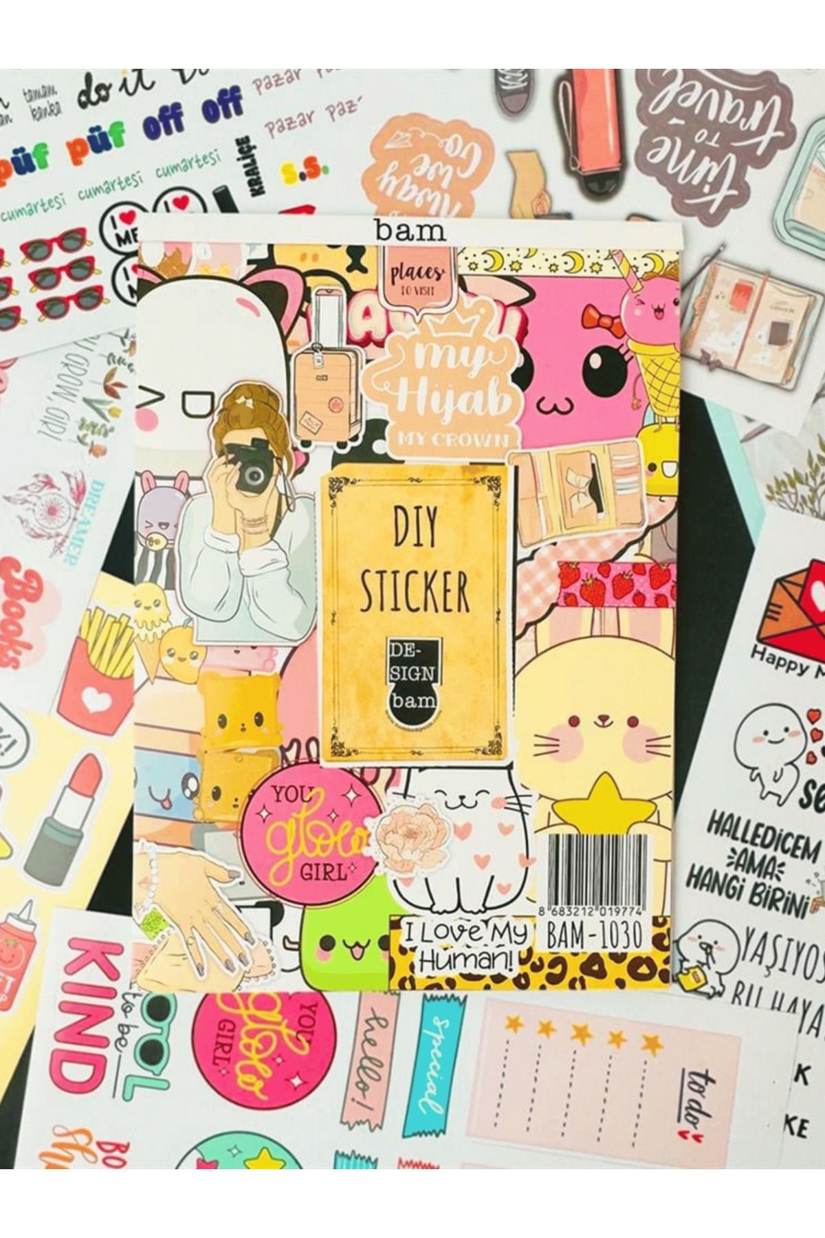 Mielibon DIY Sticker Defteri 16 Sayfa | 600+ Sticker