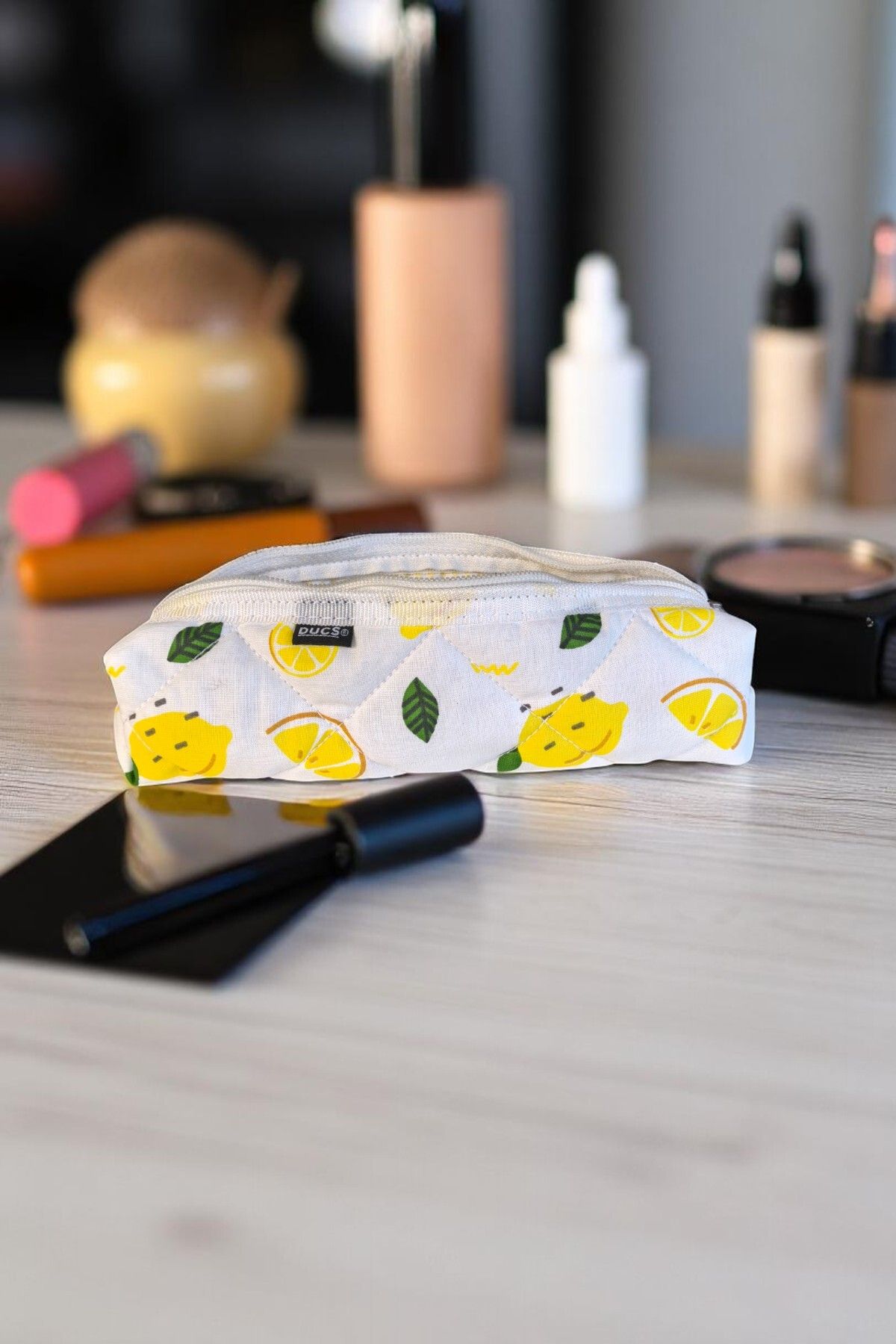DUCS Limon Desenli Mini Makyaj Çantası - MKY391