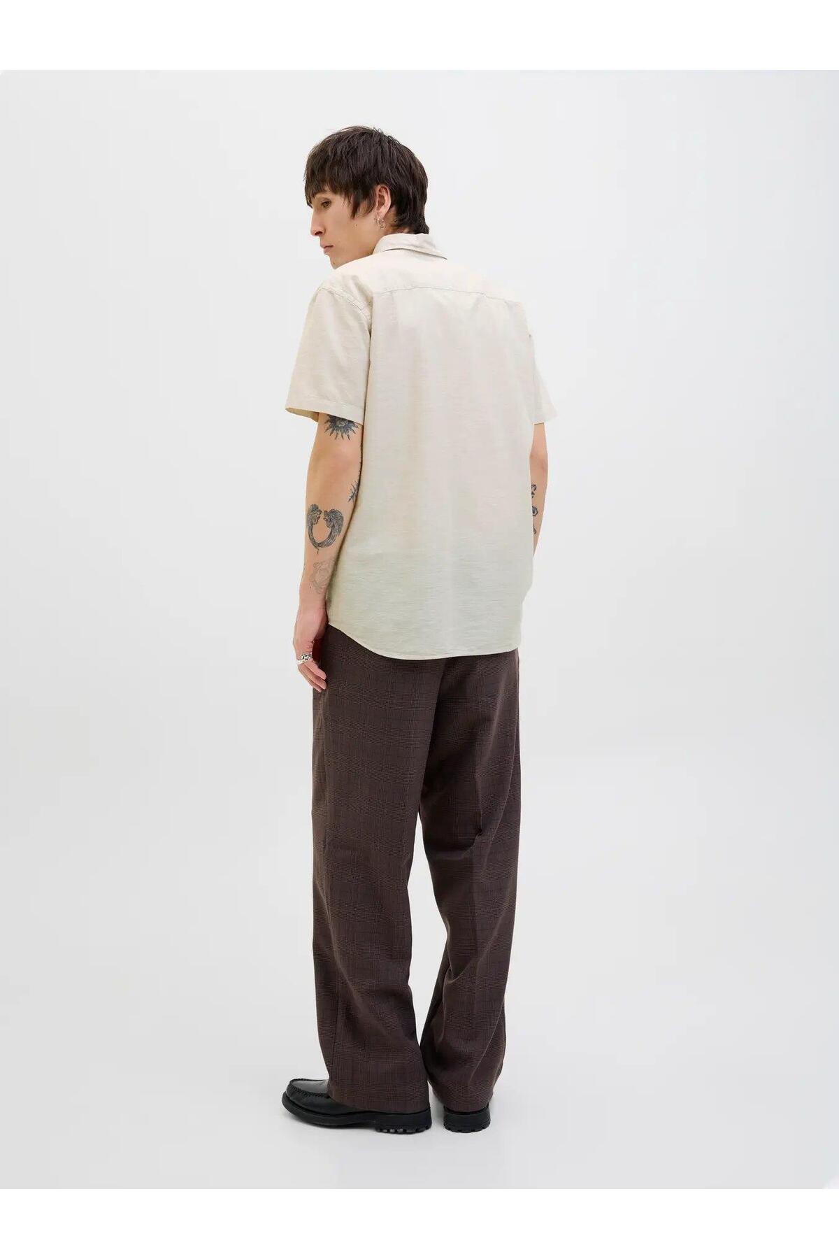 پیراهن مردانه راسته آستین کوتاه | جک اند جونز Jack & Jones 12276814-WH - تصویر 3