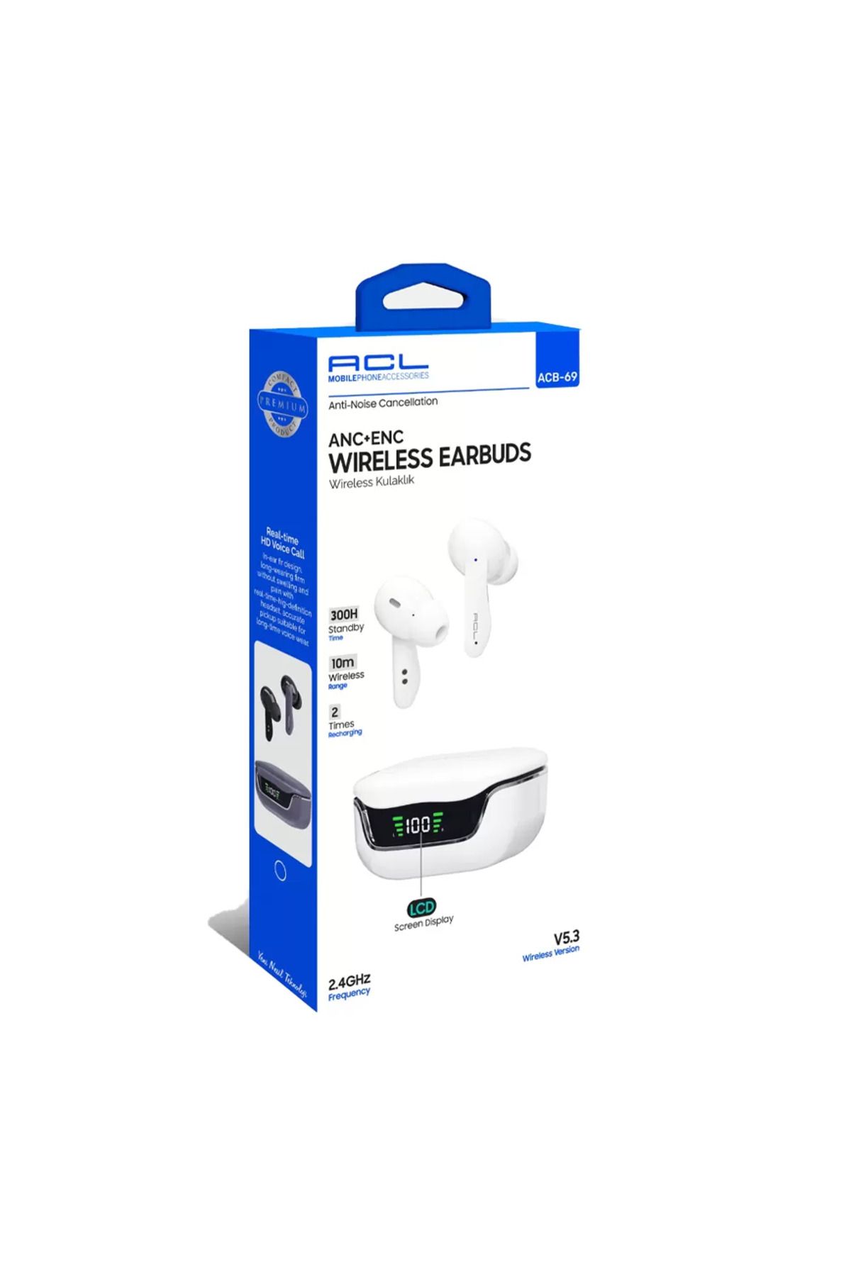 KİLİNCTECHSHOP ACL ACB-69 V5.3 LCD Ekranlı Wireless Kulak İçi Bluetooth Kulaklık