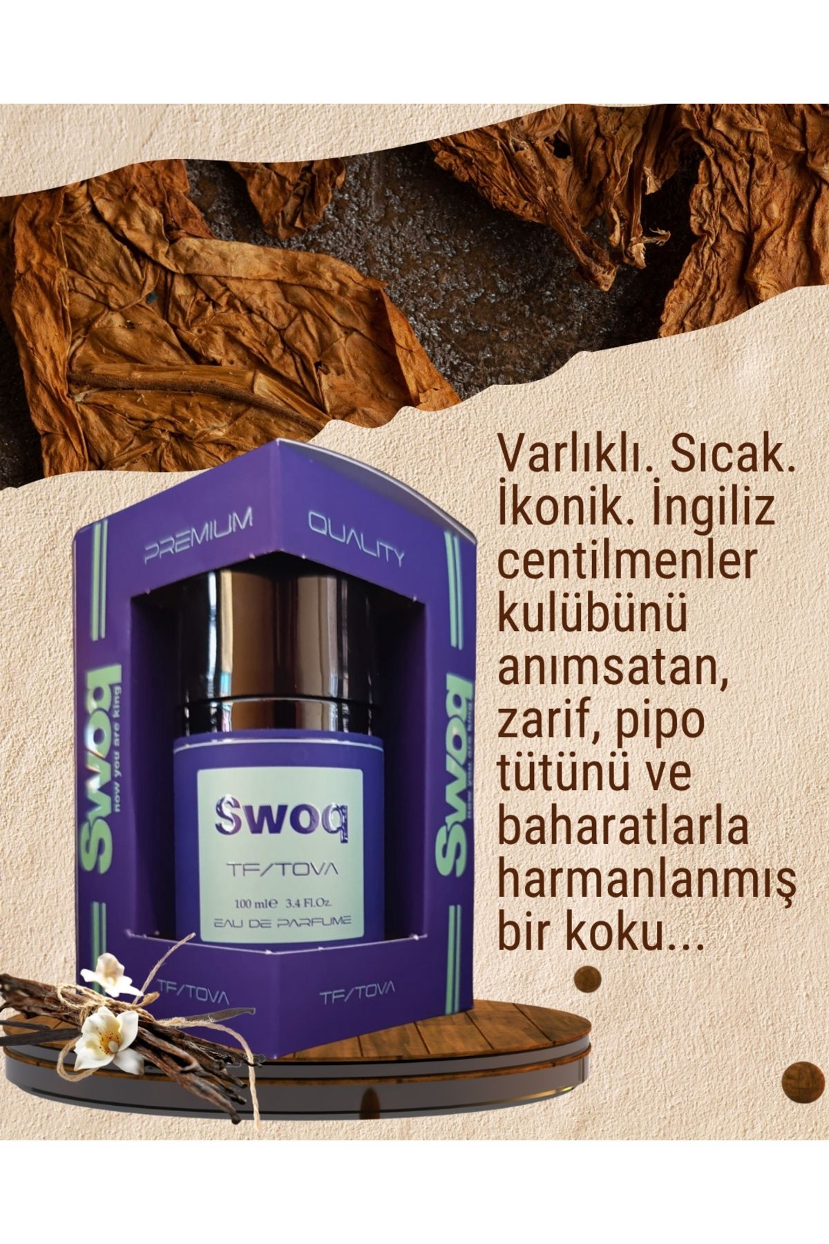 SWOQ PREMIUM TF/TOVA EDP ERKEK PARFÜM 100ML