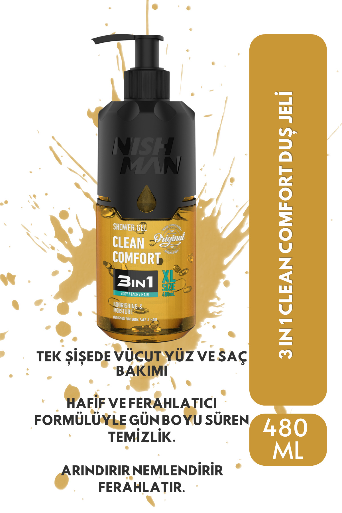 NISHMAN 3IN1 CLEAN COMFORT DUŞ JELİ (480 ML) - Fiyatı, Yorumları