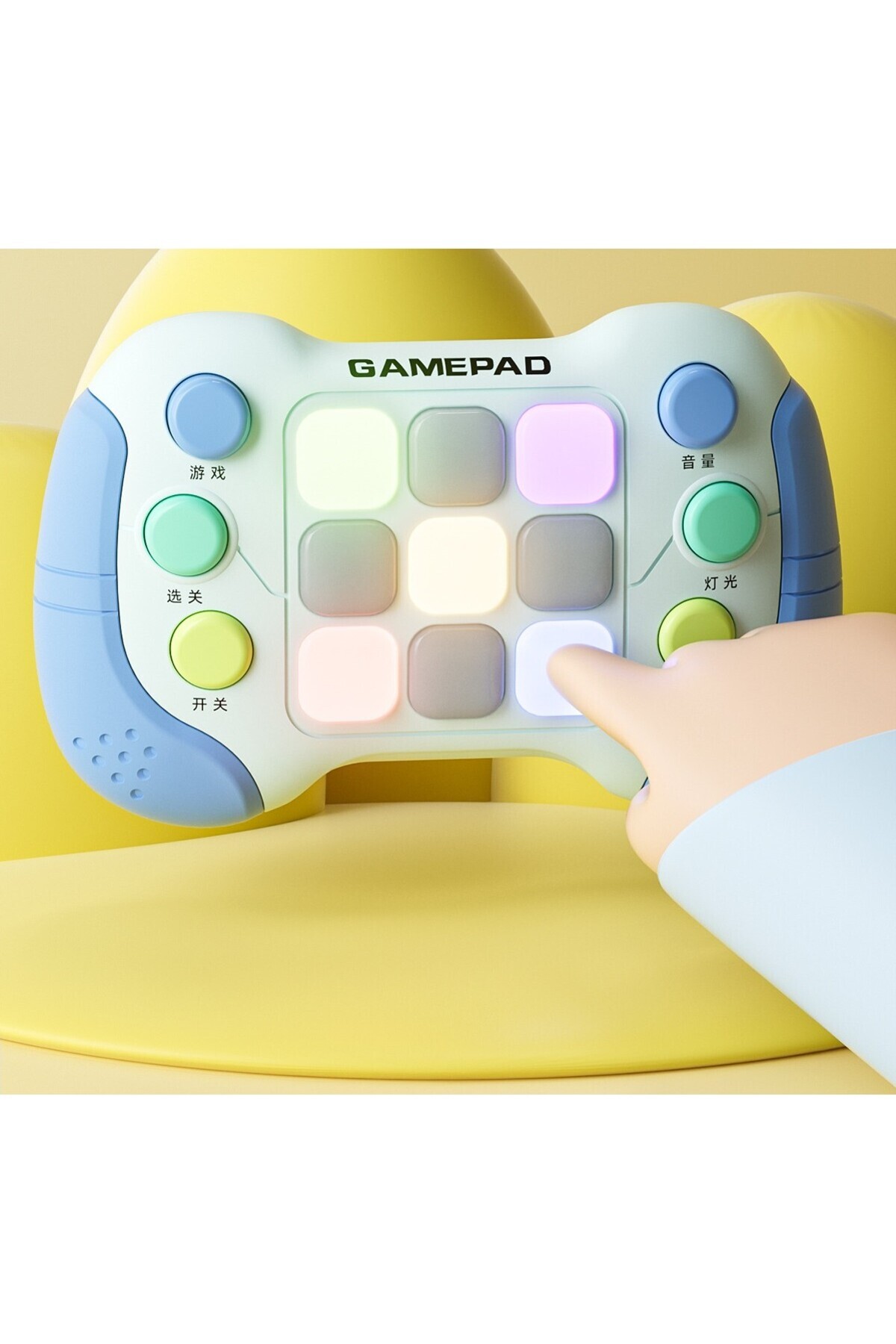 Flippy-Interactive Toy, Pop It Console, 6 Buttons, 5 Modes, 600 Levels, 3 Years, Blue/gray 3