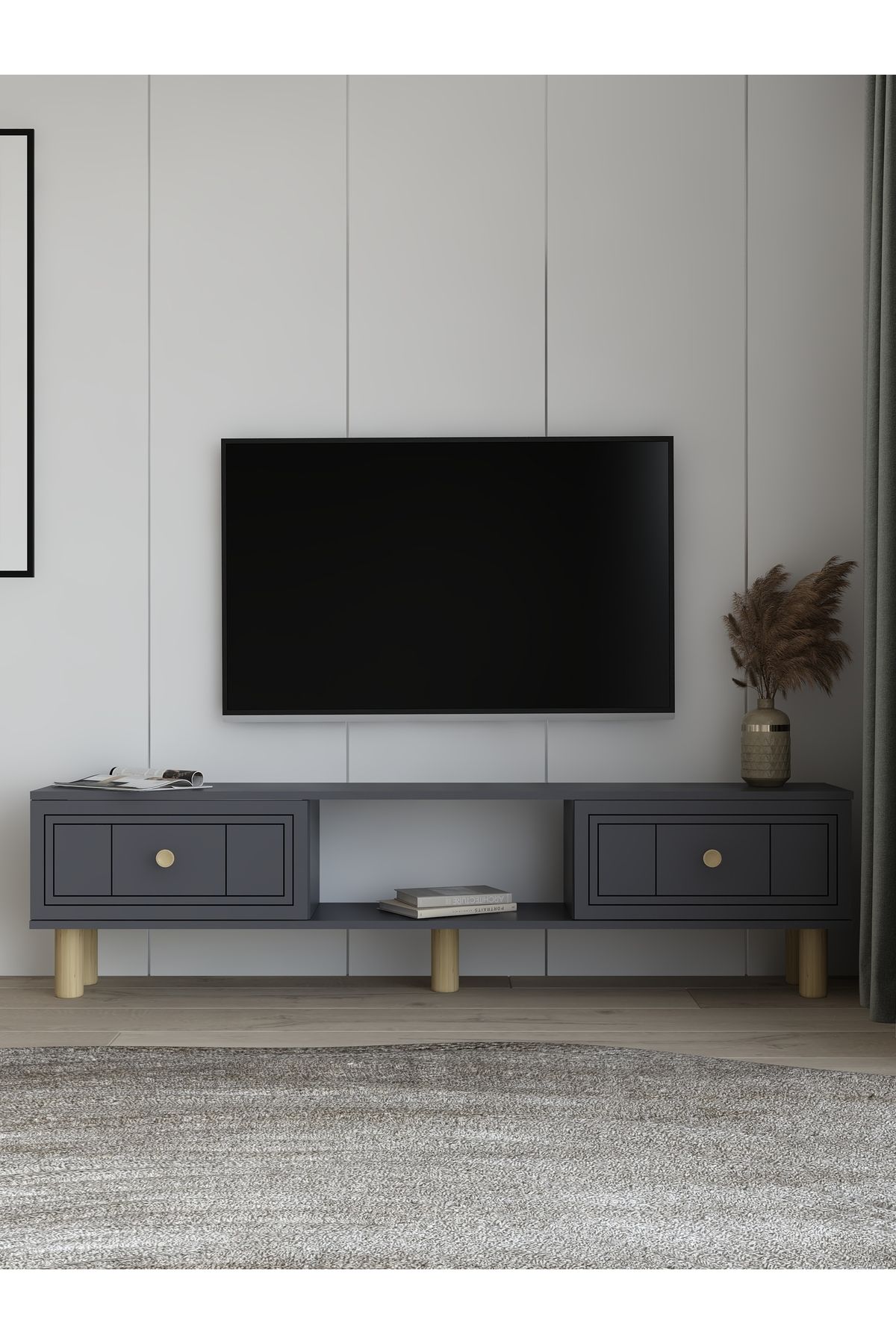 DEMONTE DECOR DARİODD BOHEM TV SEHPASI - ANTRASİT ANTRASİT