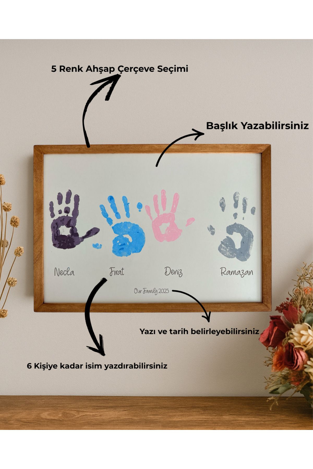 Avuç İzim Kişiye Özel Aile El İzi Tablosu – 2025 Serisi