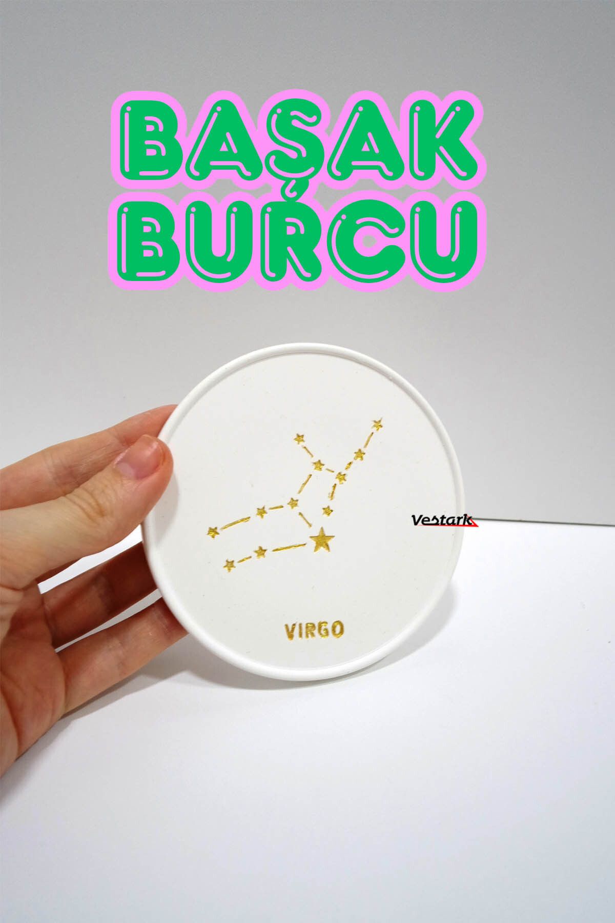 Vestark Başak Burcu (Virgo) El Yapımı Dekoratif Takı Tabağı ve Bardak Altlığı