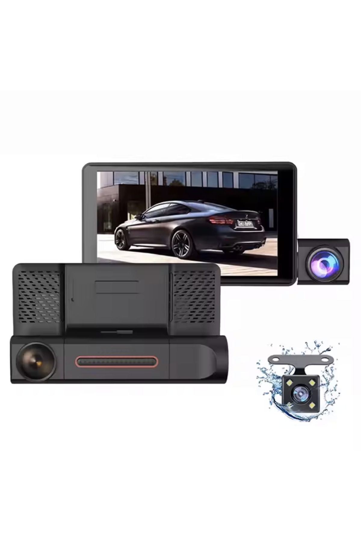 Venas 1296p Full HD 3 Kameralı Hafıza kartına kayıtlı Hareket algılamalı araç kamerası.