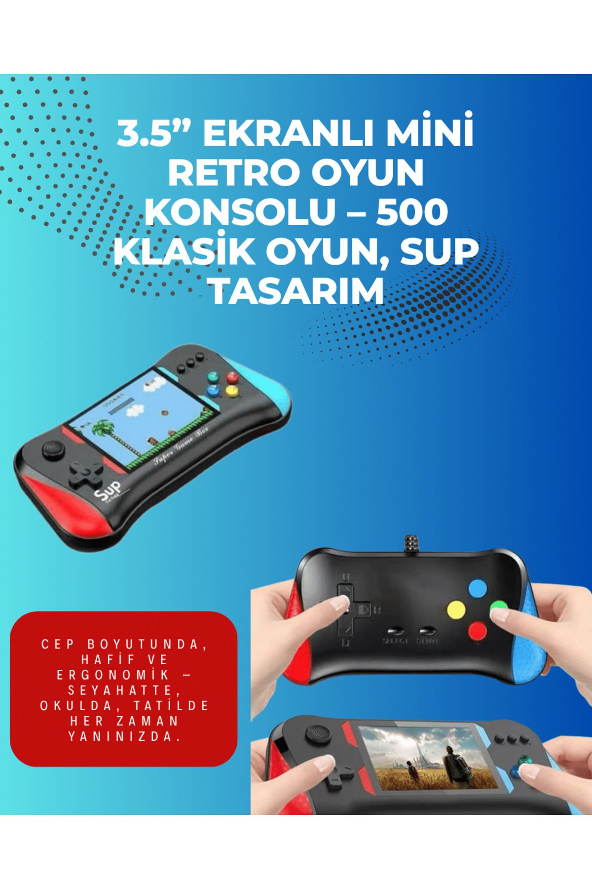 FTA TİCARET 500 Retro Oyunlu Taşınabilir El Konsolu – X7M Modeli