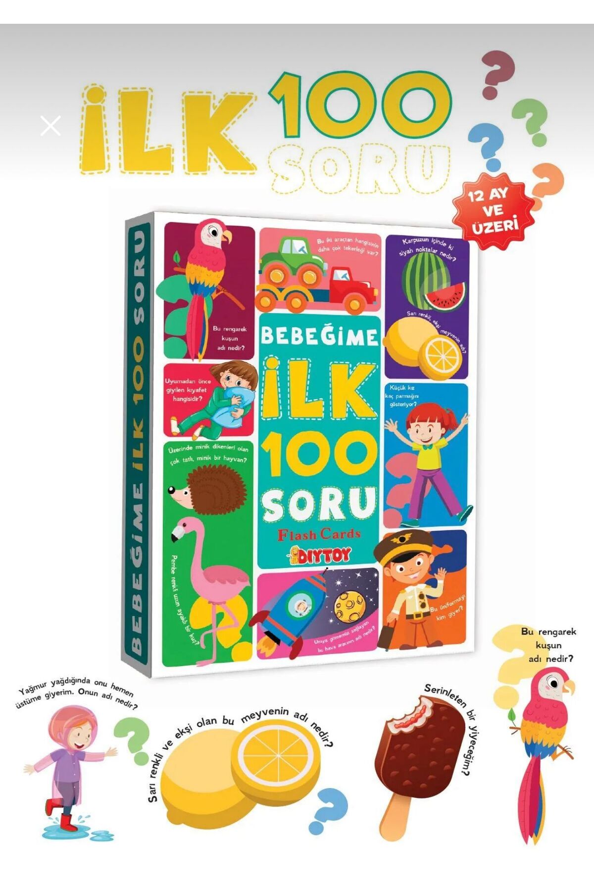 scntoys Bebeğime İlk 100 Soru OKUL ÖNCESİ EĞİTİCİ BEBEGİME İLK 100 SORU FLASH KARTLARİ EĞİTİCİ 100 PARÇA fotoğrafı 3 (önizleme)