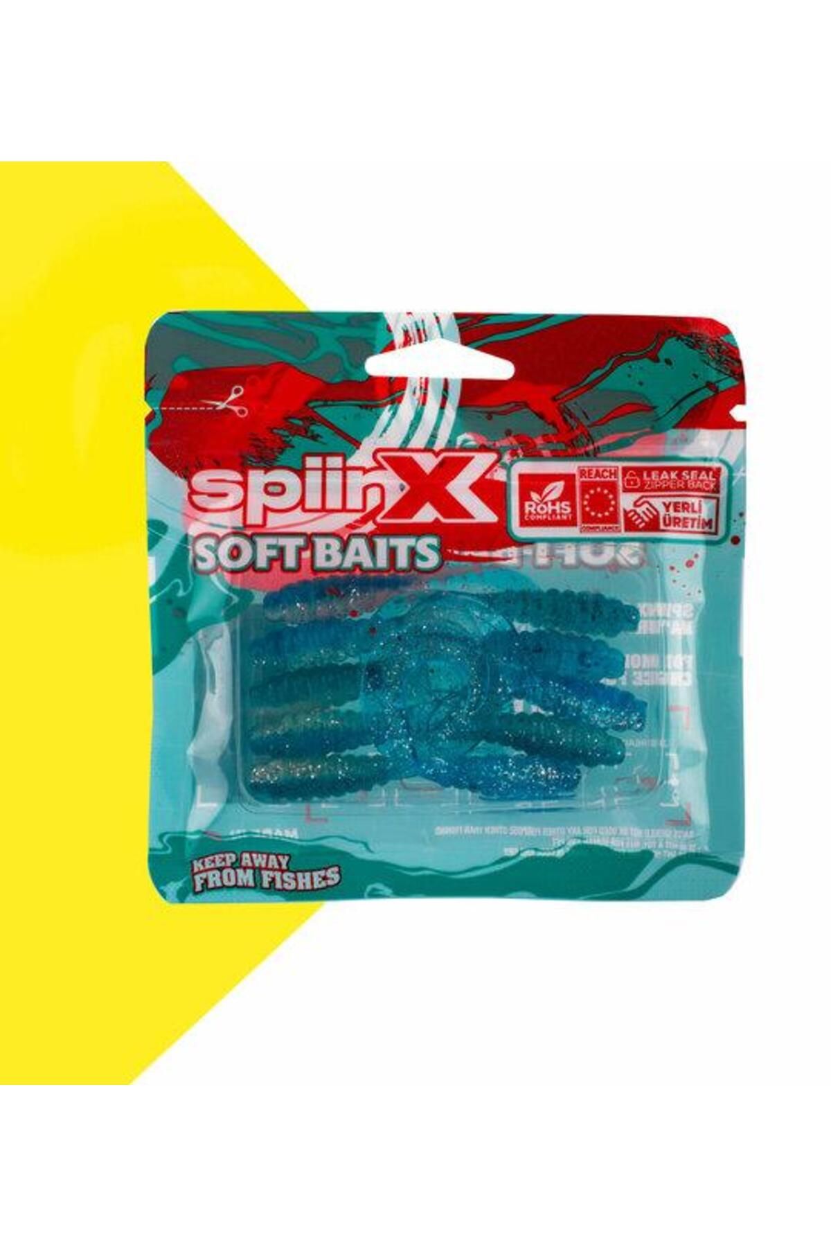 SpiinX Crazy Tail Kuyruk 7.5CM 10P Silikon Yem - BLUE SILVER