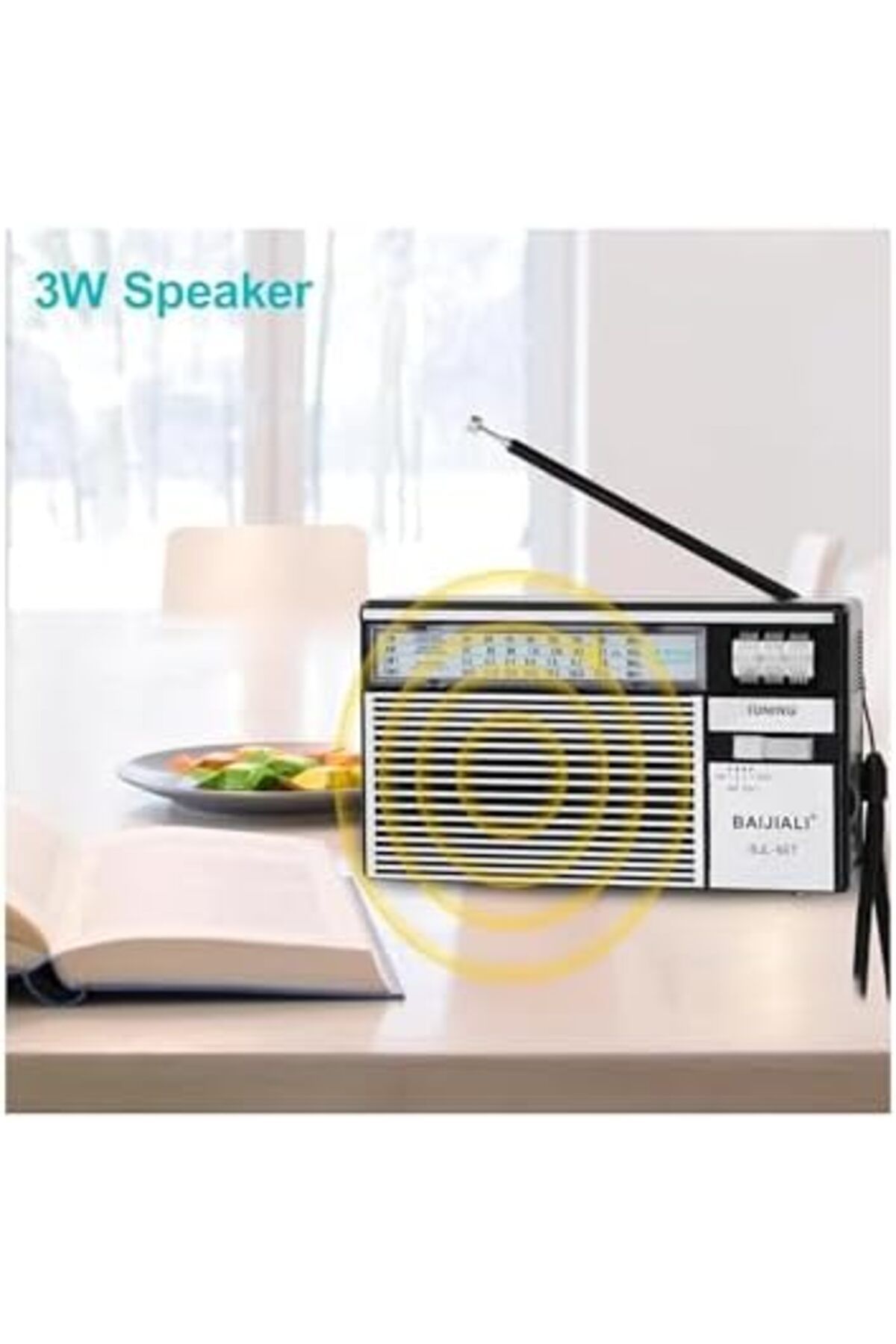 Generic-راديو AM/FM/SW محمول كلاسيكي، راديو ترانزستور مع مكبر صوت قوي بقوة 3 وات، يعمل بالبطارية أو التيار المستمر، مثالي للاستخدام في الأماكن المغلقة أو الهواء الطلق. 4