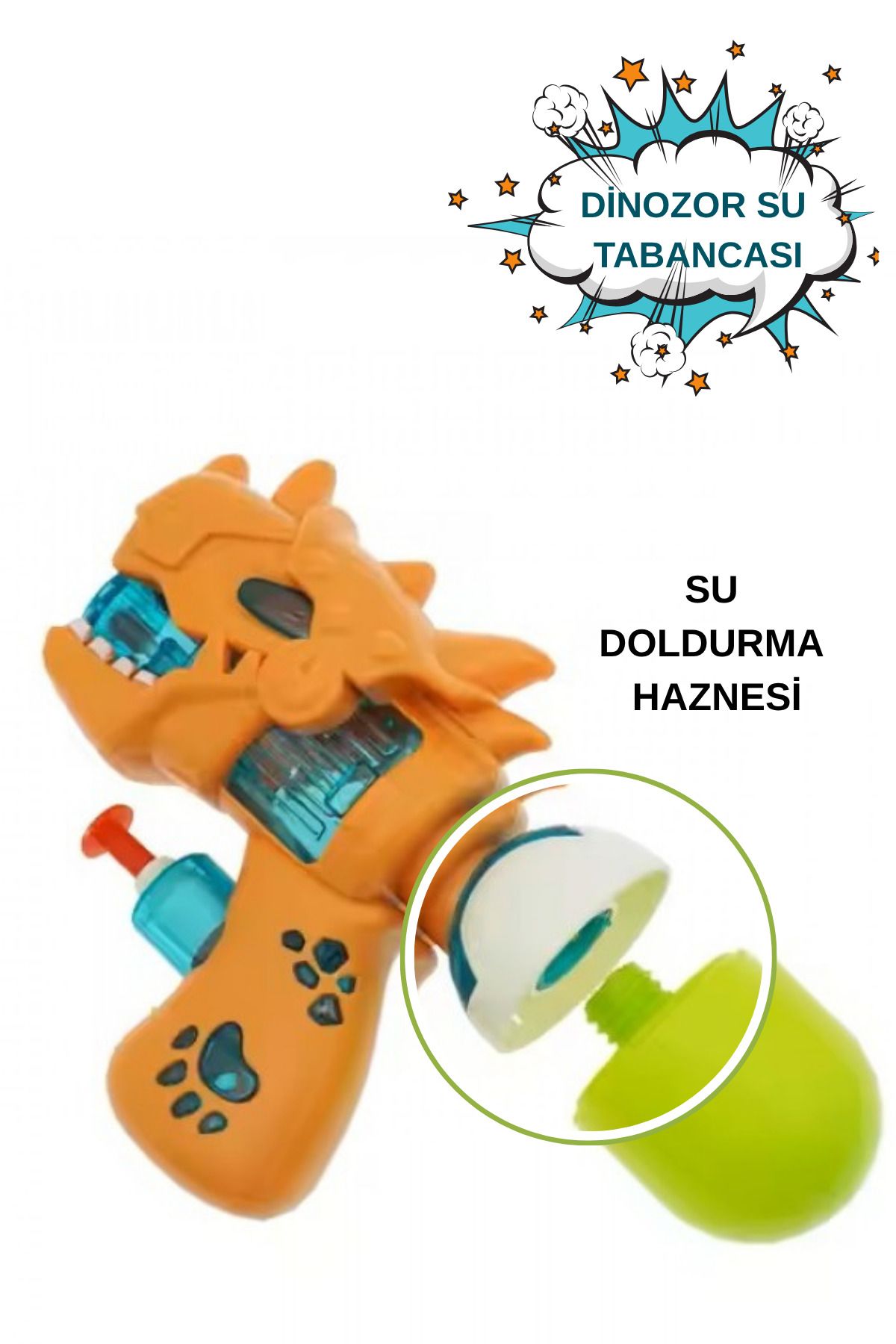 craftivio Mini Dinozor Figürlü Uzun Menzilli Su Tabancası