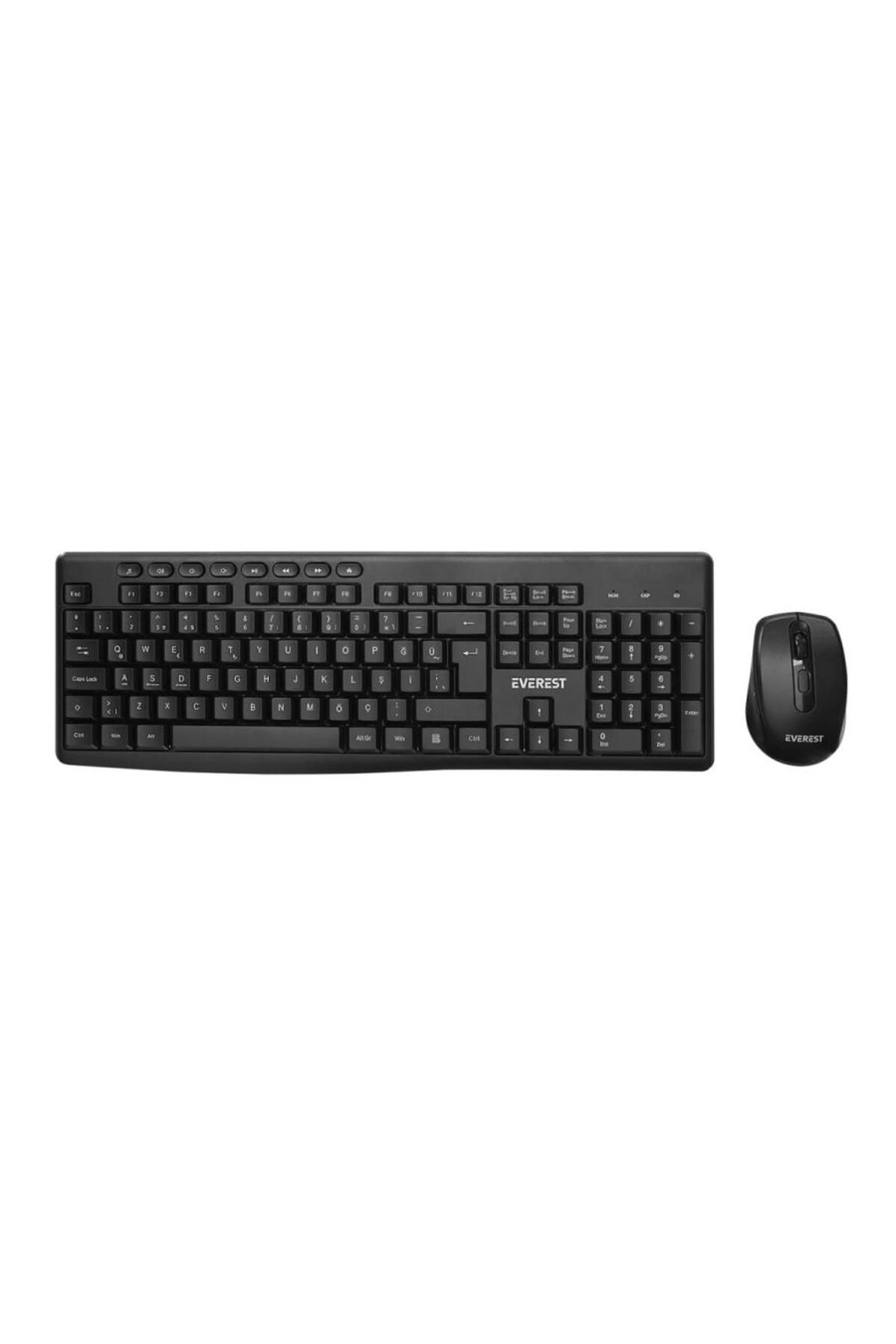 Everest KM-719 SİYAH KABLOSUZ Q KLAVYE + MOUSE