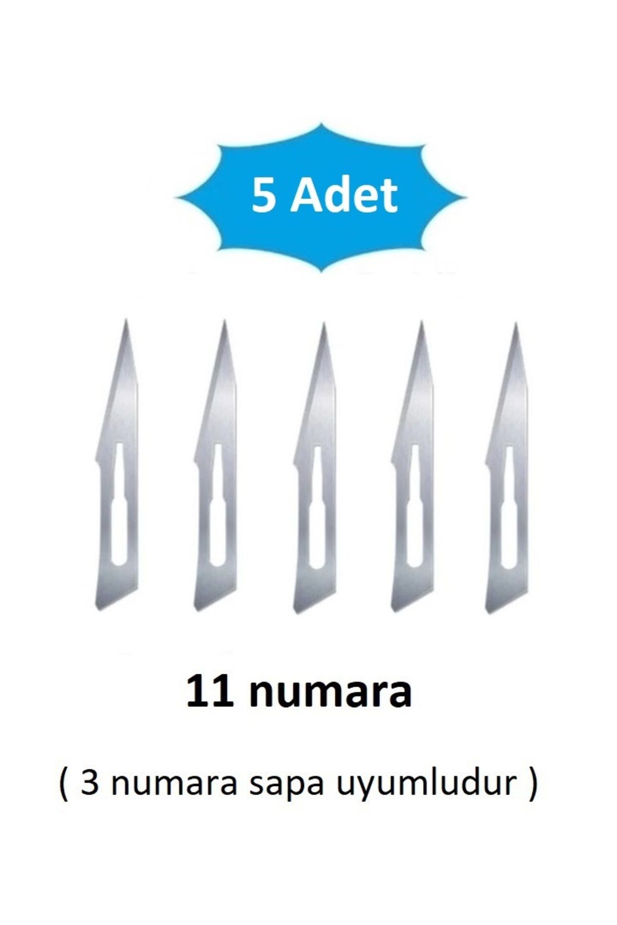 QBR Home 5li paket 11 numara Ahşap Heykel Oyma Sanat Yedek Bıçağı. Geçirmeli Tip ( 3 numara sapa uyumlu )