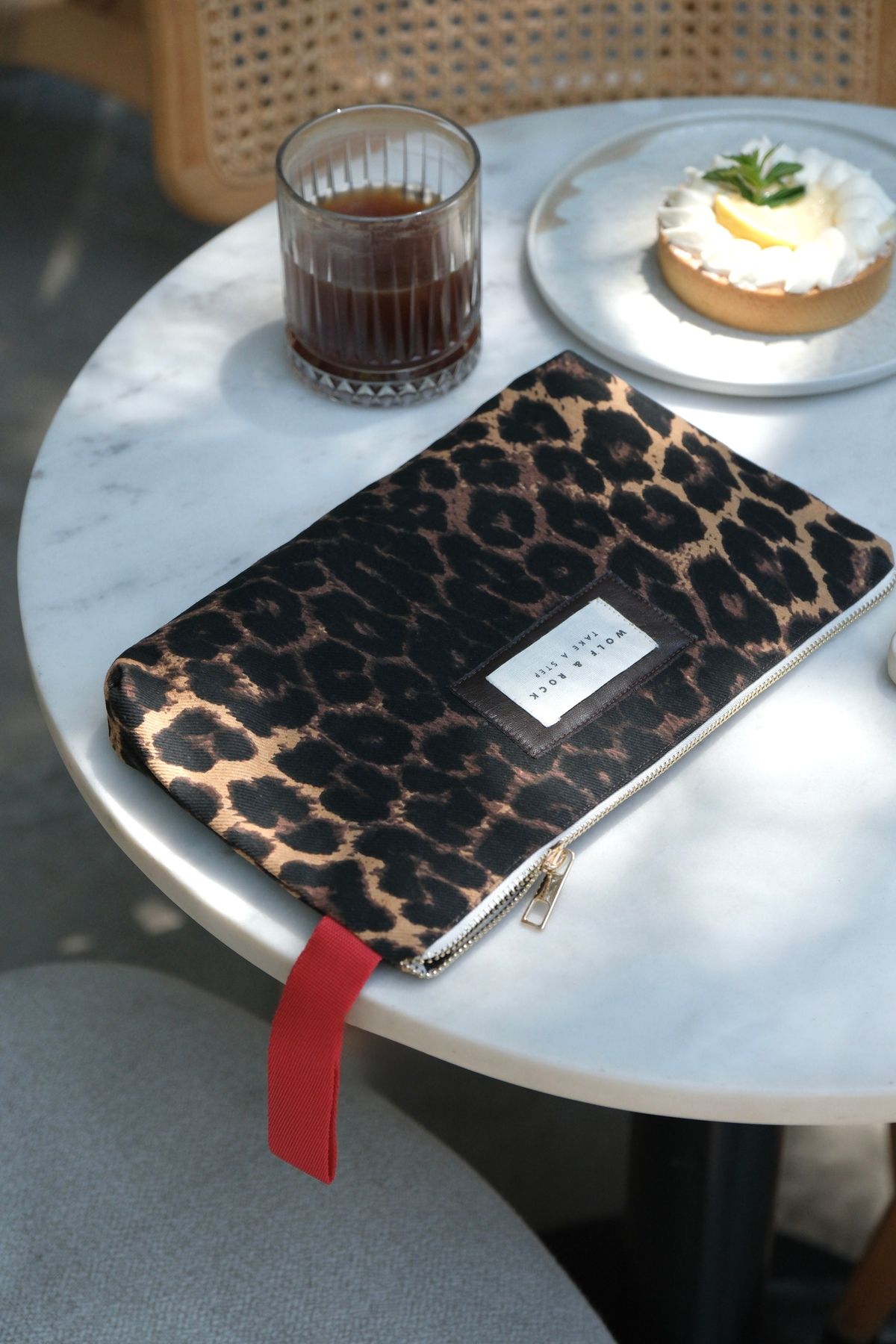 WOLF & ROCK LEOPAR DESENLİ CLUTCH ÇANTA/EL ÇANTASI