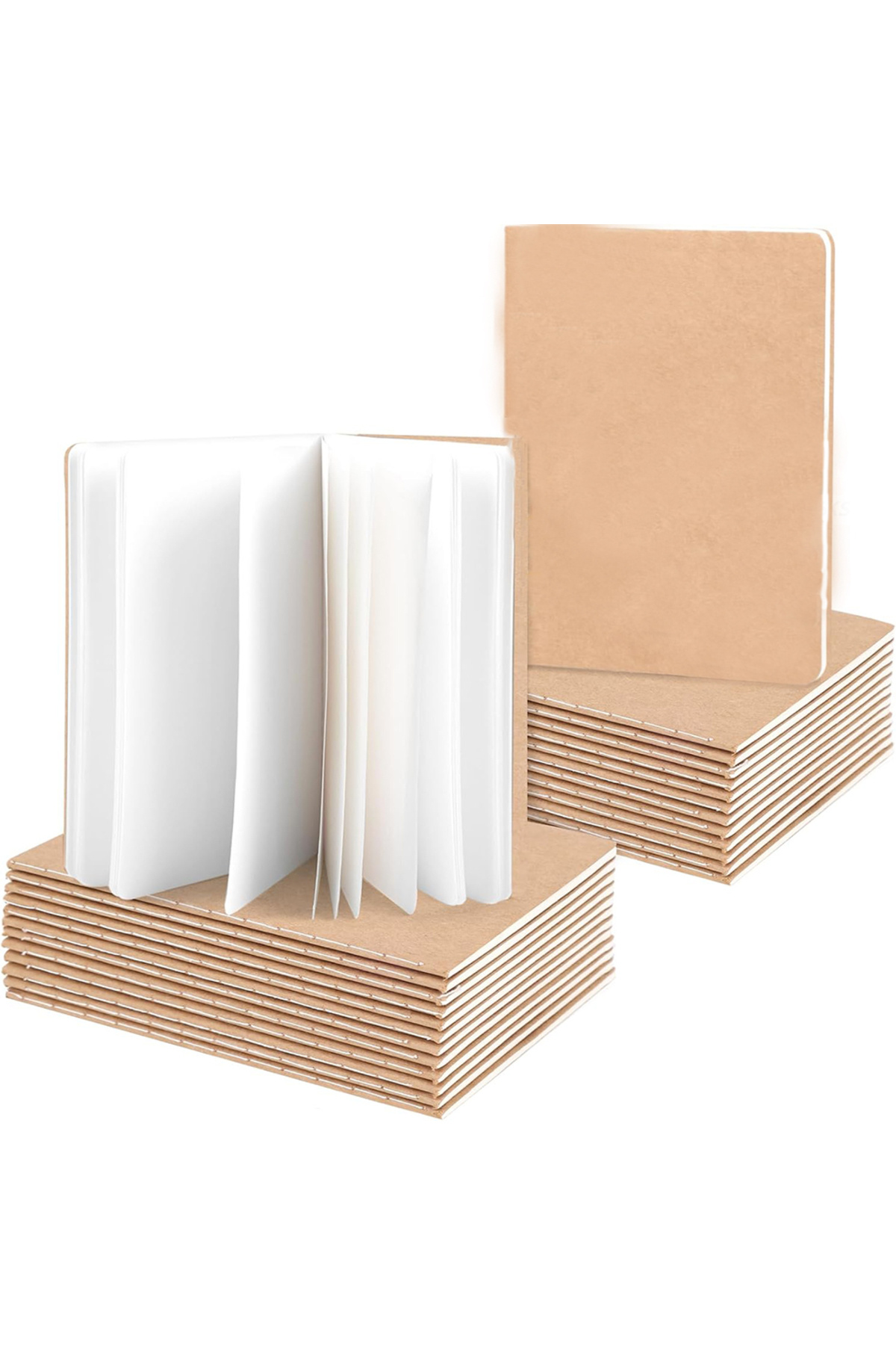 Choice-24pcs 24PCS Kraft Notebooks, 3.5x5in Pocket Notebooks Blank Paper Small Pocket Journal Notepads for 1