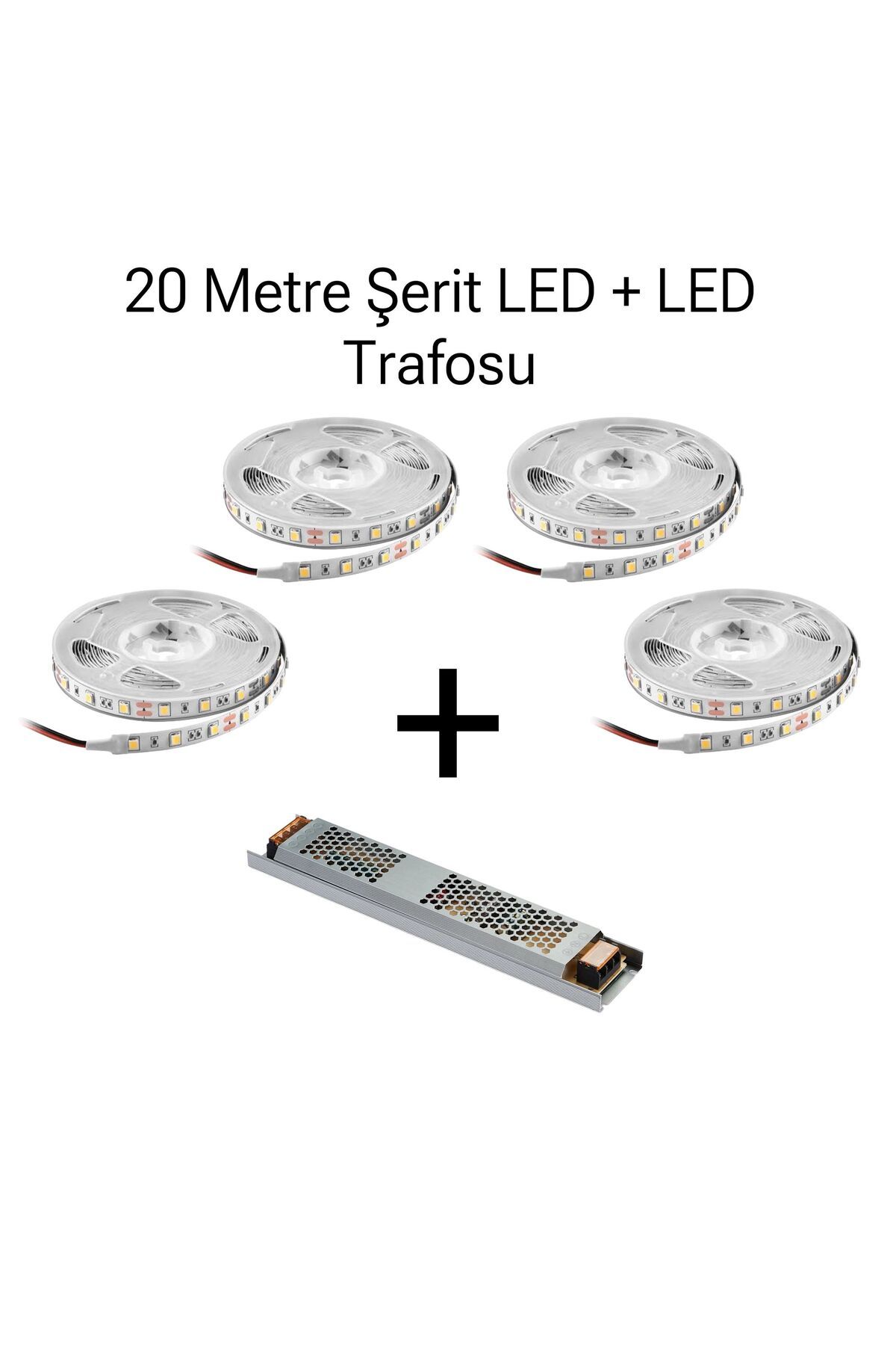 BMG Aydınlatma 20 Metre Şerit Led Led Trafosu Paket Halinde 10 Çipli Yüksek Işık Şerit Led Mavi Işık