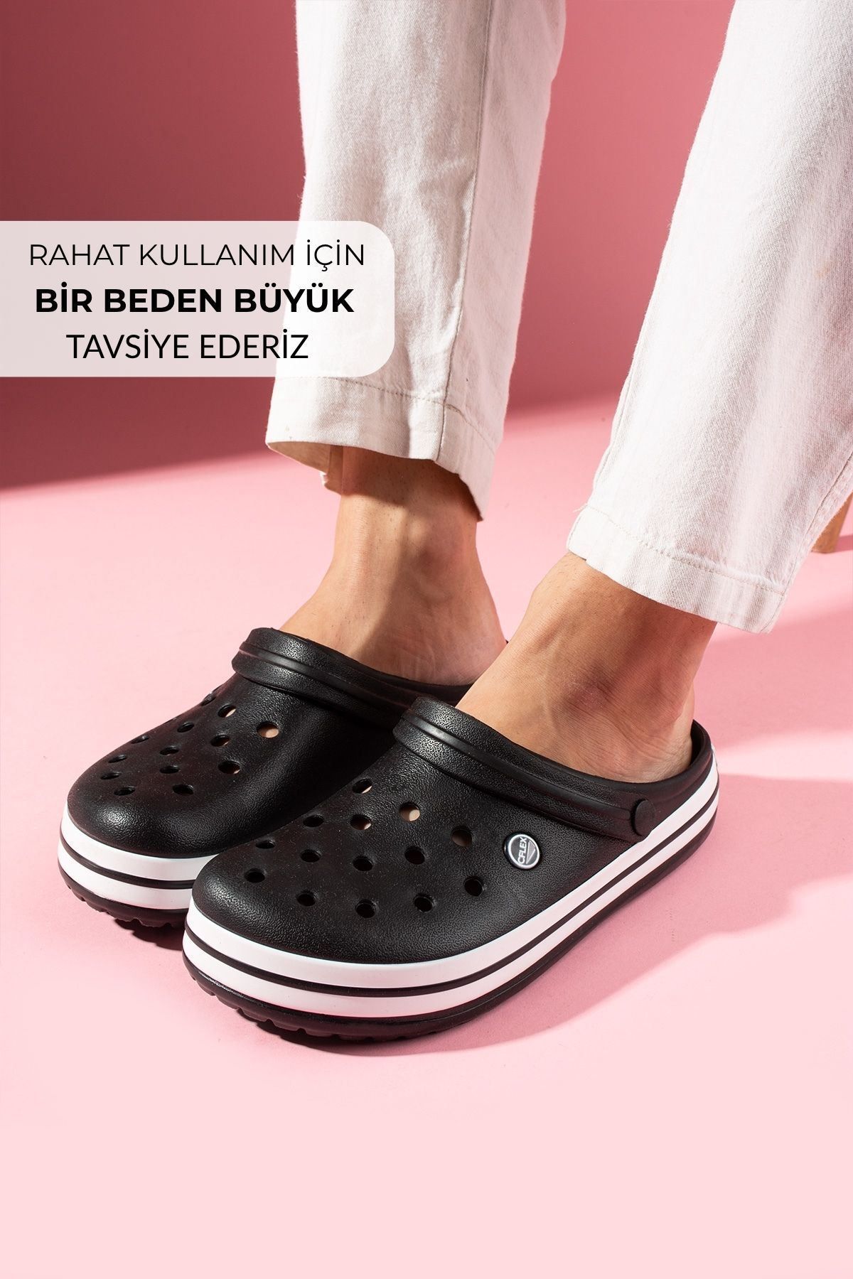 FUGA MODA Stefan Siyah Delikli Poliüretan Önü Kapalı Islak Zemin Erkek Terlik ve Sandalet