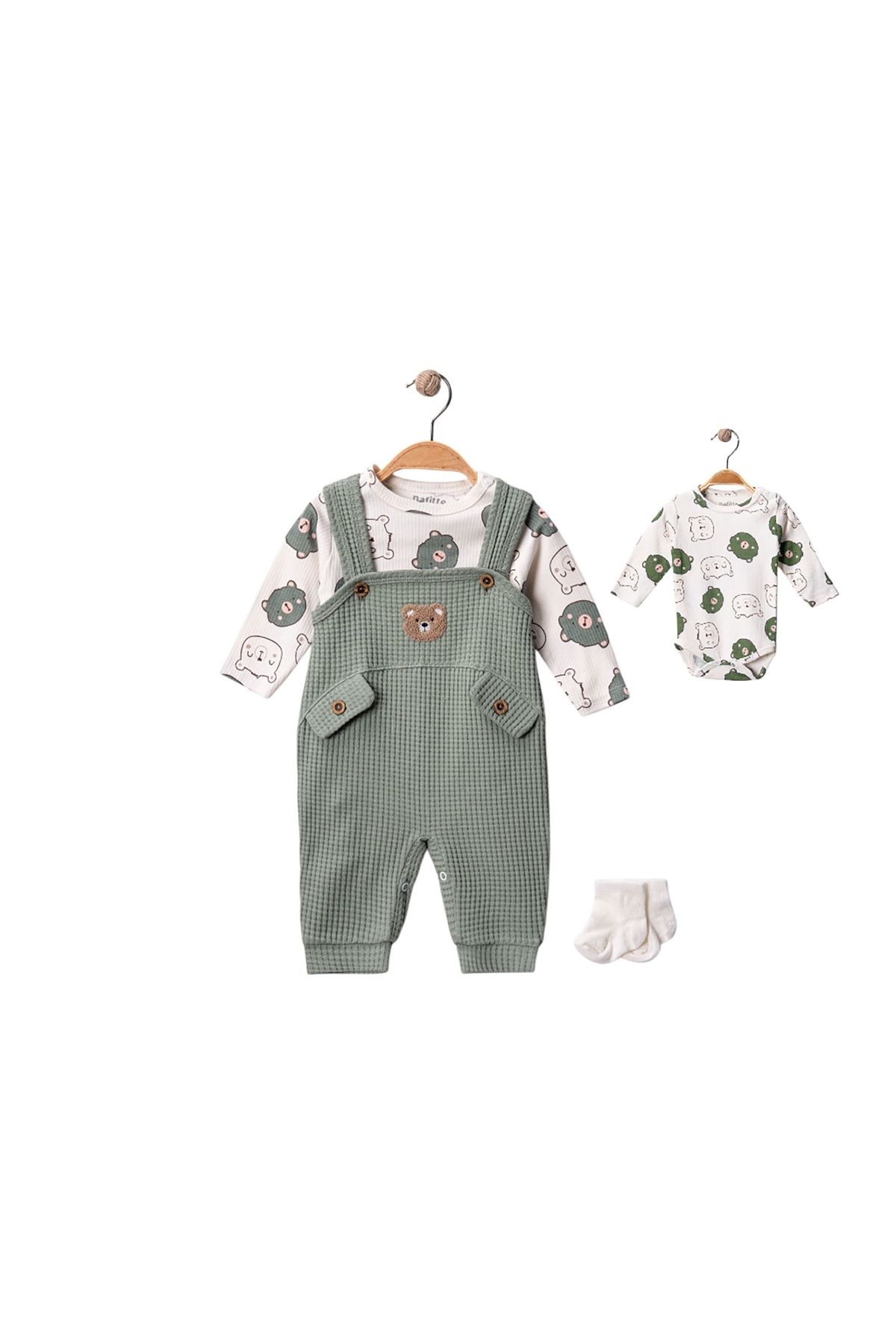 Bebello Kids Ayıcık Desenli Erkek Bebek Tulum – %100 Pamuk