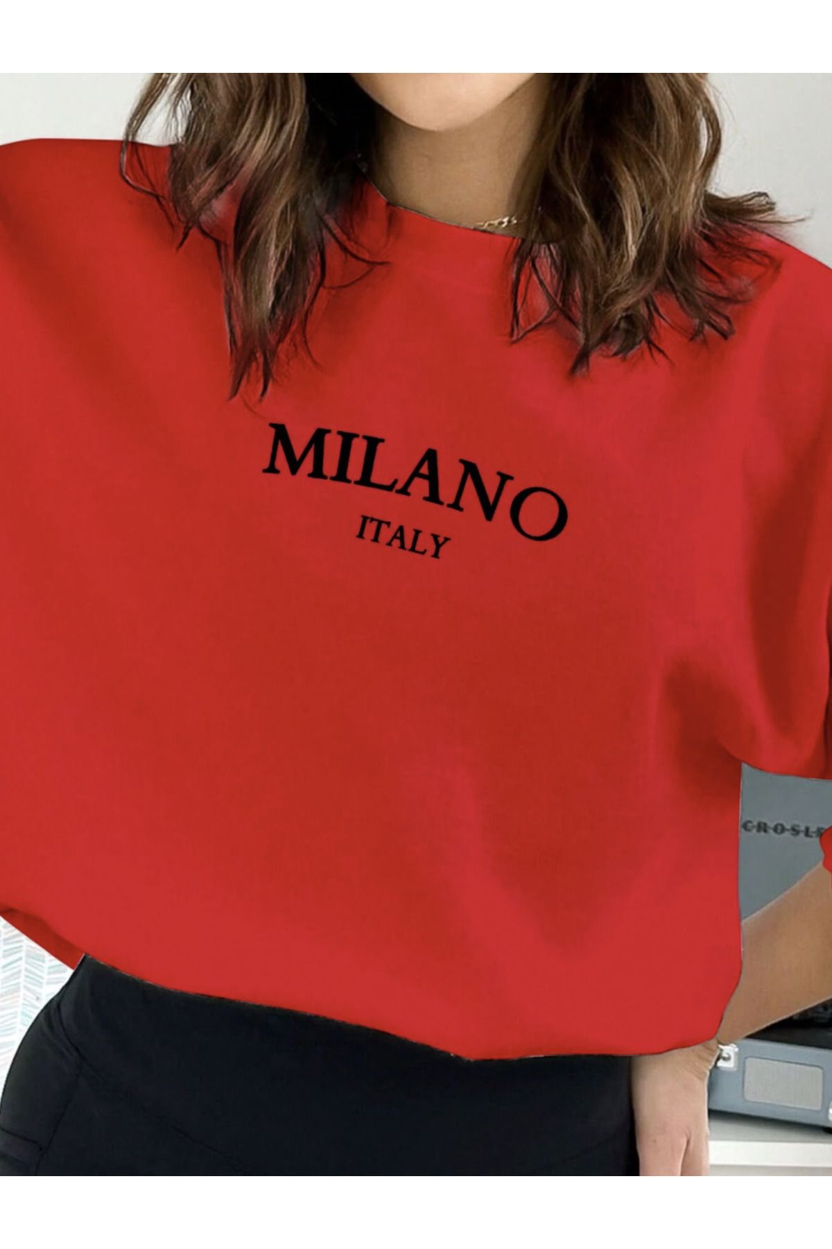 COHERENT Unisex Kadın/Erkek MILANOÖzel Renkli Oversize Bisiklet Yaka Pamuklu Sweatshirt