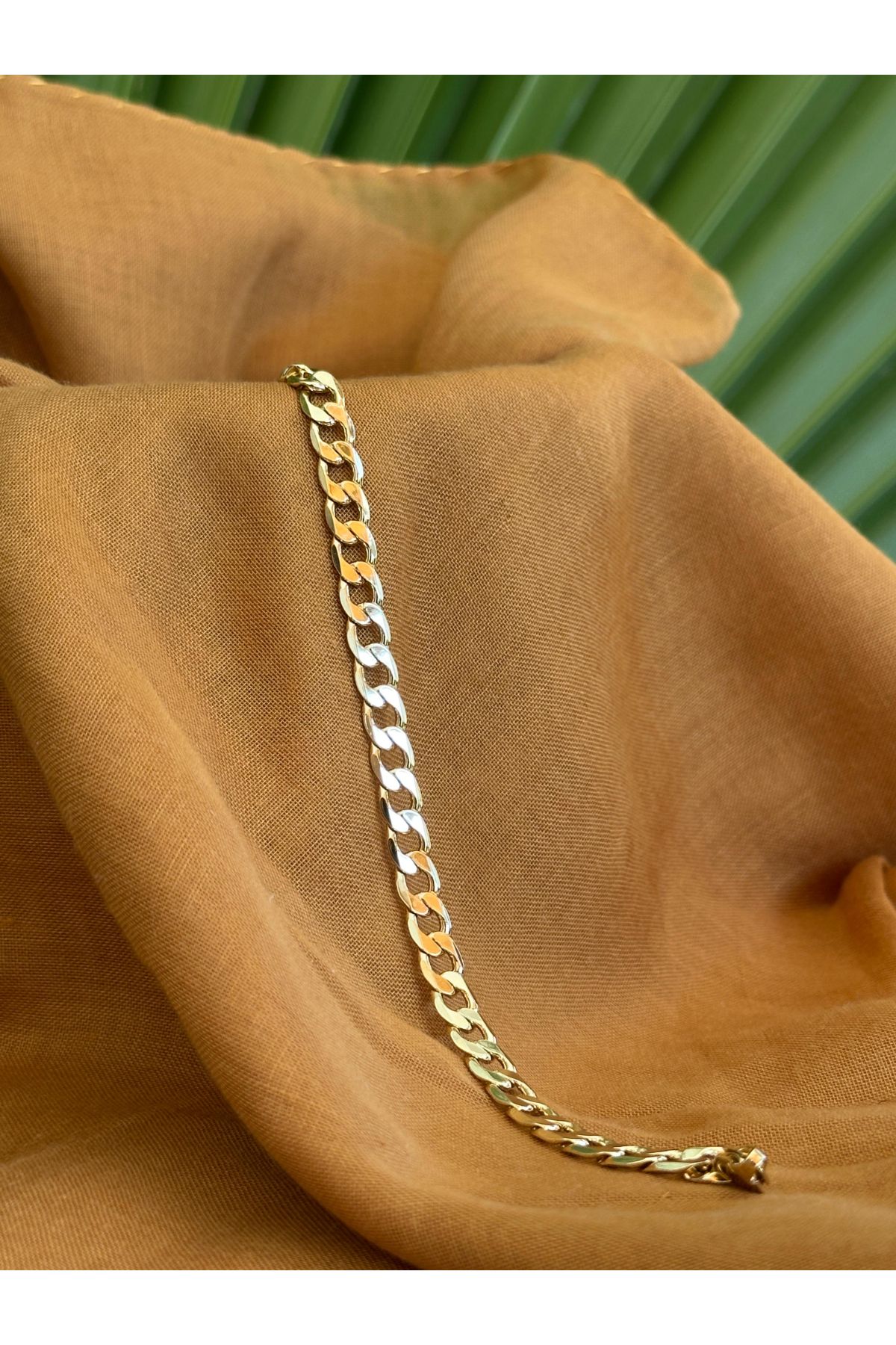 S ATELIER 14 K Altın Kaplama Künye Bileklik