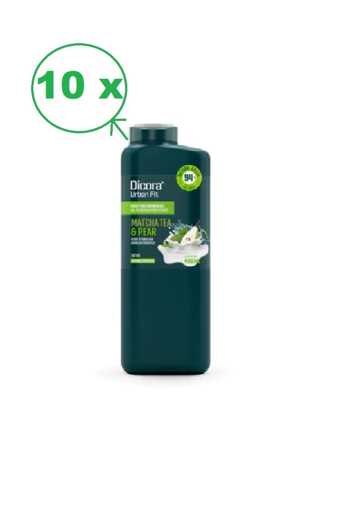 DICORA URBAN FIT Detox Matcha ve Armut Duş Jeli 400 ml x 10 Adet ( Kolı )