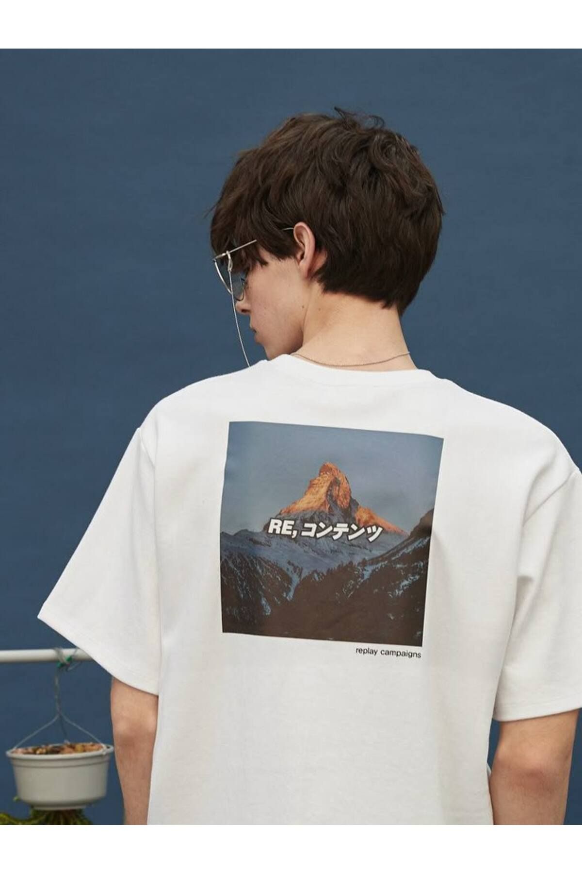 JANSO GROUP -Erkek PAMUKLU BASKLI replay campaigns KISA KOLLU TSHIRT OVERSİZE BÜYÜK BEDEN