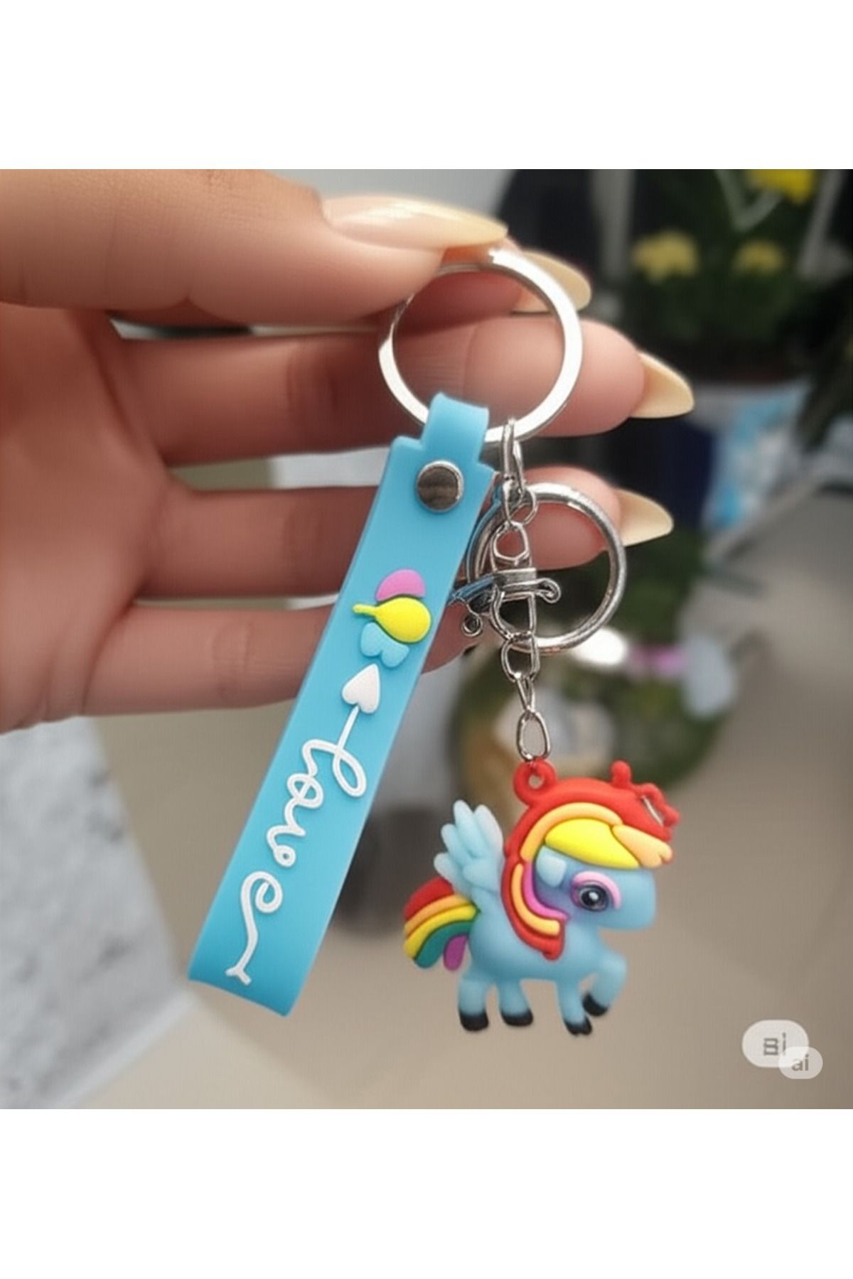 FAMEMUS ACCESSORY Unicorn Figürlü 3d Renkli Silikon Anahtarlık & Çanta Aksesuarı (1 adet)