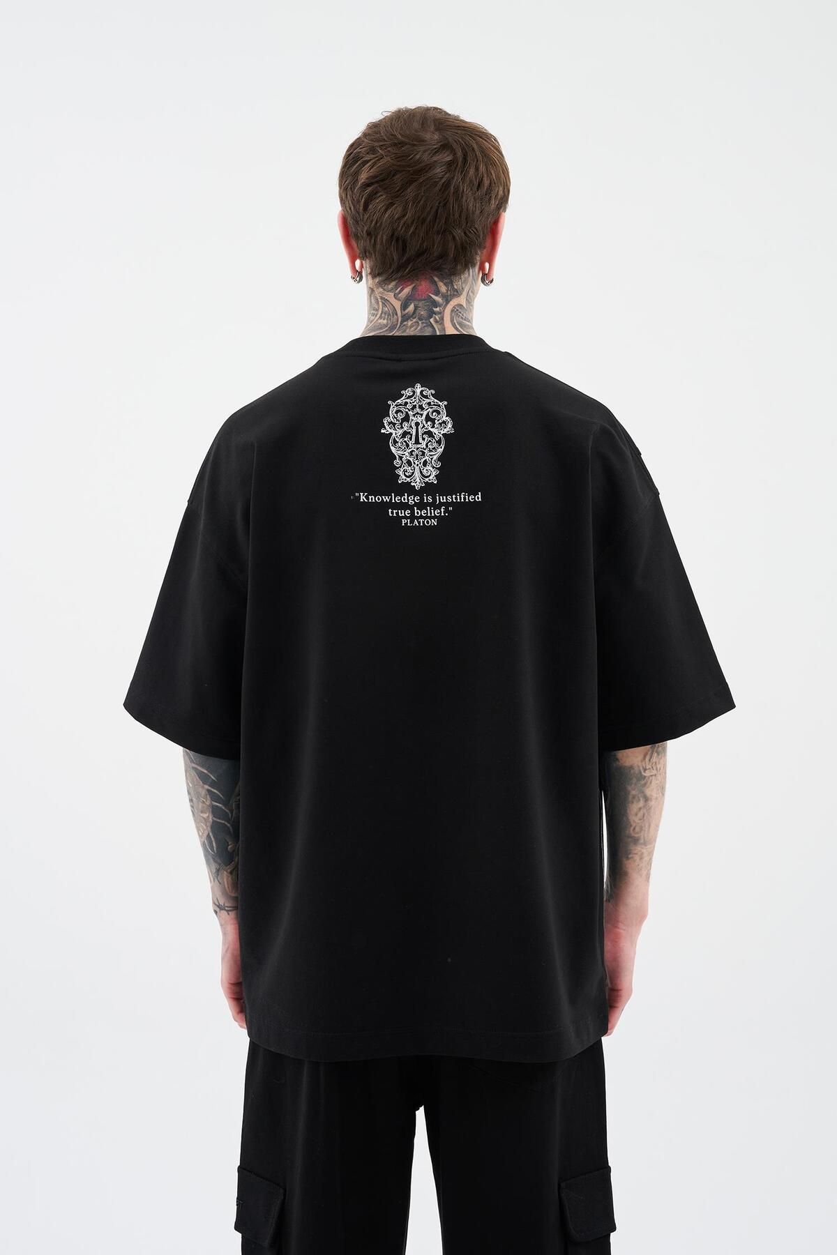 Machinist-Men's Lock and Key Oversize Black T-Shirt 6