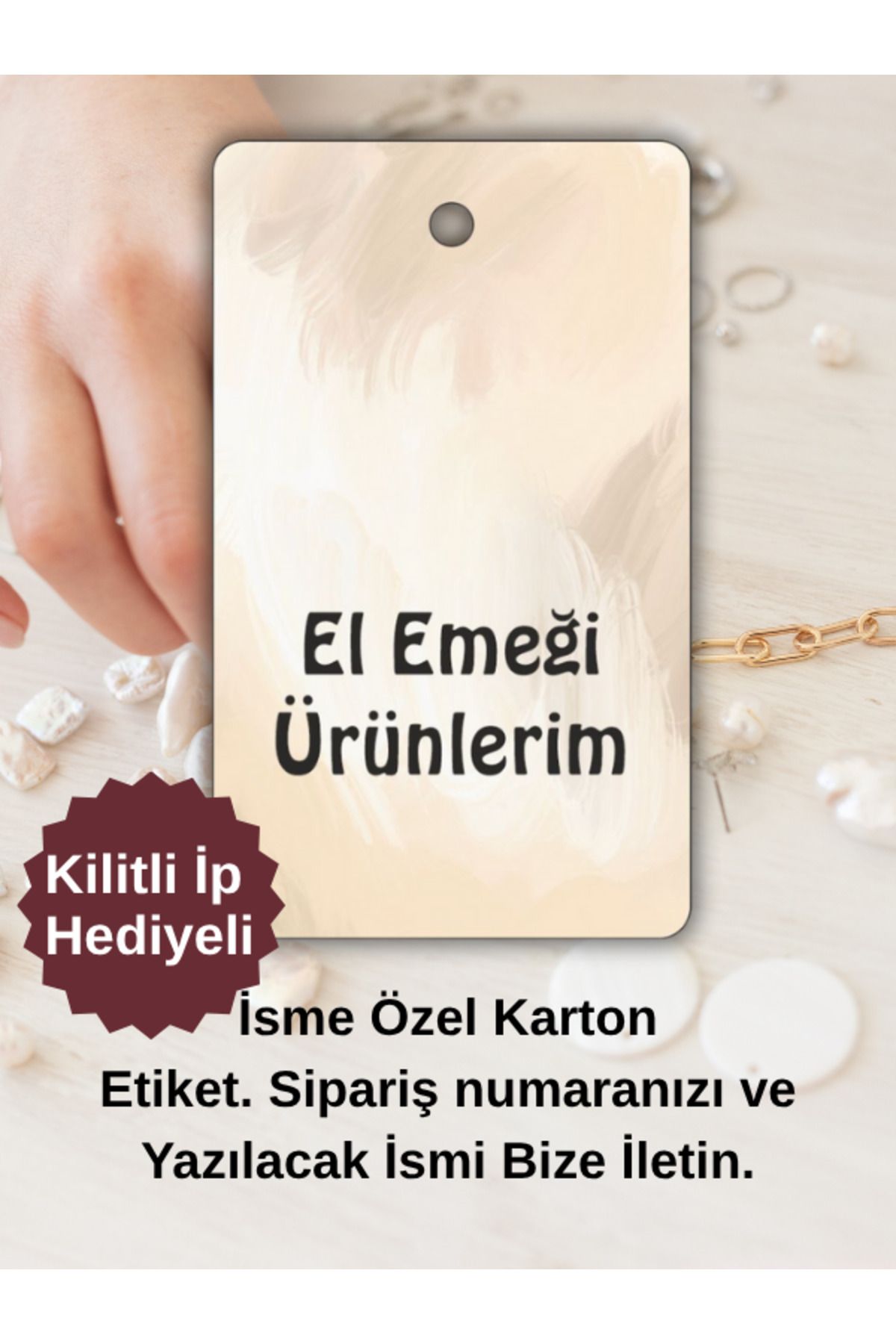 Etiket Vitrini Mesajı Yazdır! Kişiye Özel Hediye Kartı 36'lı Set Kilitli İp Hediyeli
