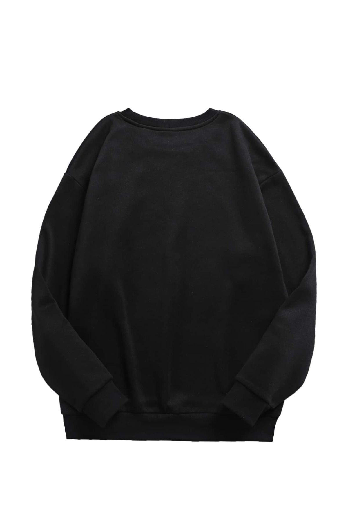 COHERENT Unisex Kadın/Erkek Düz Renkli Oversize Bisiklet Yaka Pamuklu Sweatshirt